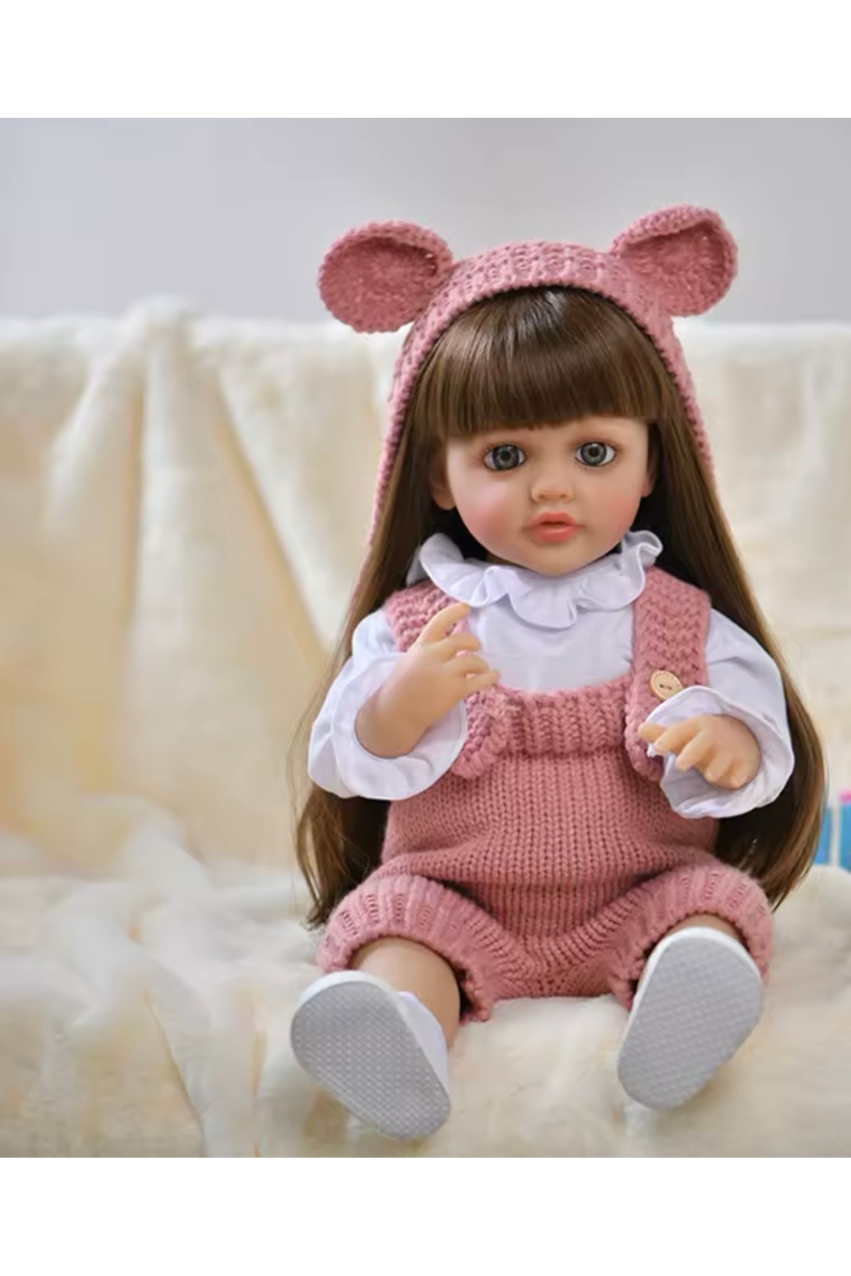 عروسک های اسباب بازی و لوازم جانبی واقعی مینای نوزاد 55 سانتی متری شبیه سازی شده با لباس دختر Happy Toys