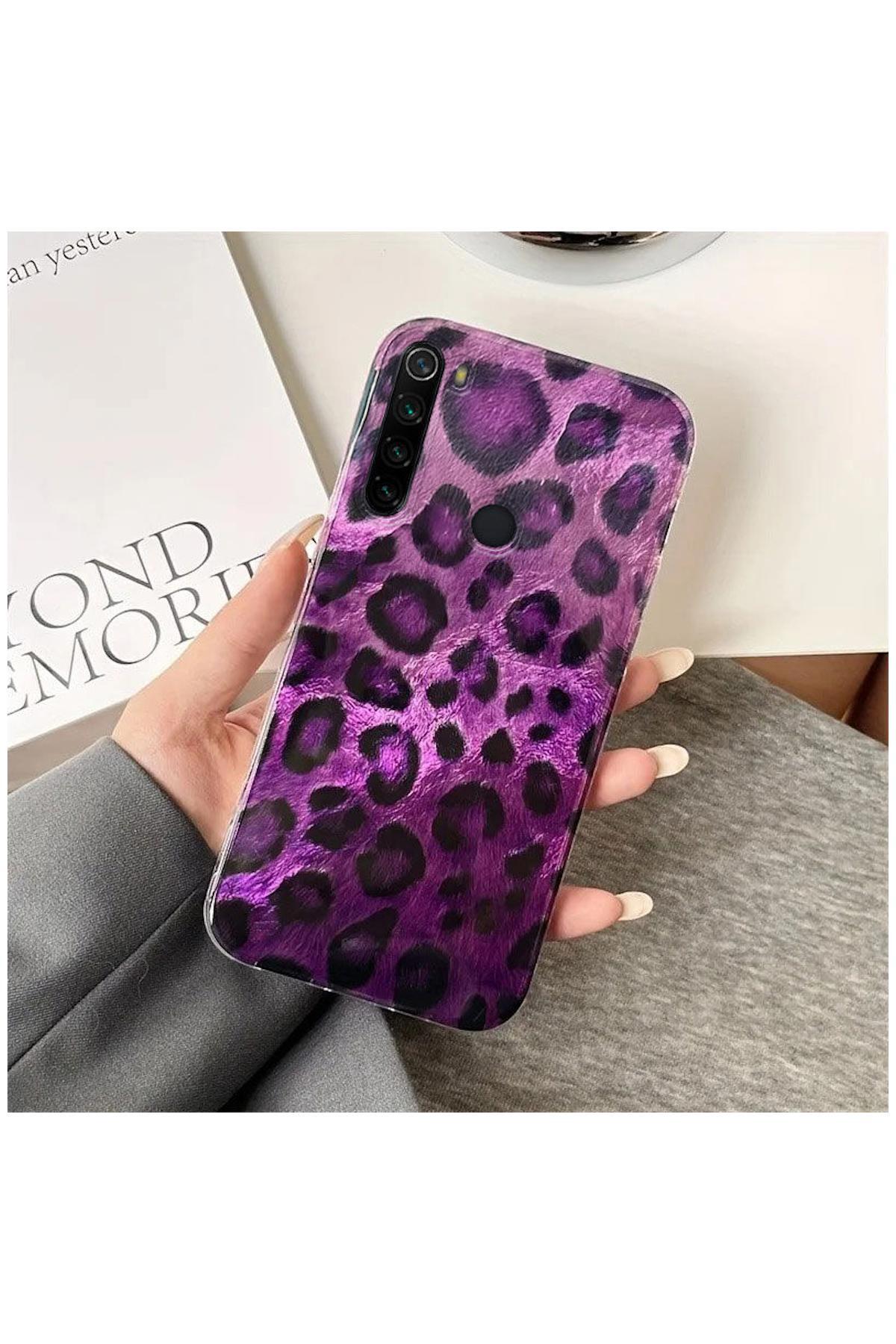 کاور و قاب محافظ شیائومی ردمی نوت 8 سازگار ZEBANA LUXE LEOPARD SILICONE CASE بنفش اورجینال Zebana