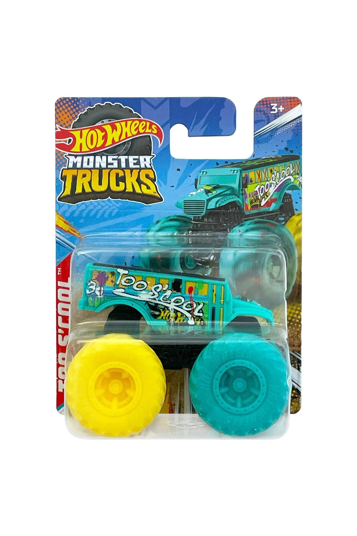 ماشین اسباب بازی MONSTER TRUCKS MINI TOO S'COOL TURQUOISE 1:70 SCALE PLASTIC VEHICLE از ترکیه HOT WHEELS