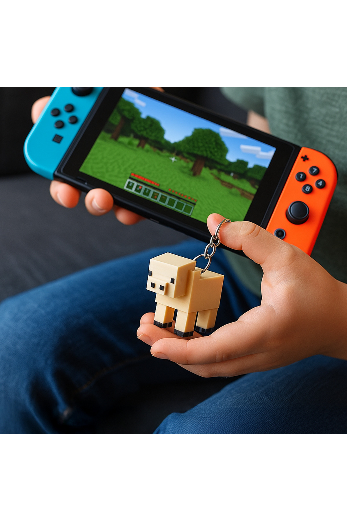 جاکلیدی MINECRAFT PIG FIGURE PLA – طراحی پیکسل پرینت سه بعدی مجموعه و هدیه Flexilab Creative