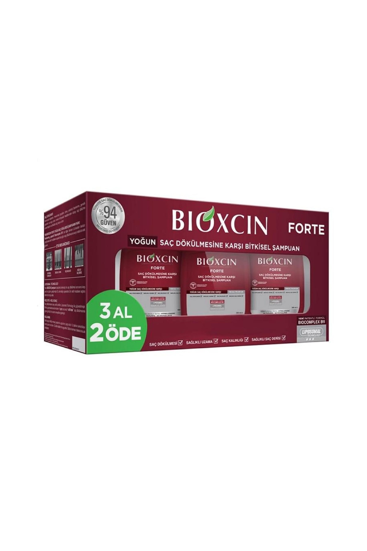شامپو 300 میلی لیتری ضد ریزش مو فورته خرید 3 عدد پرداخت 2 Bioxcin