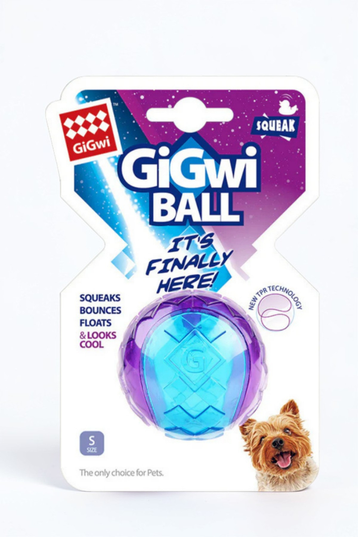 اسباب‌بازی توپ سگ گیگ‌وی Gigwi Ball Originals، صدادار و بافت‌دار، ۵ سانتی‌متر آبی