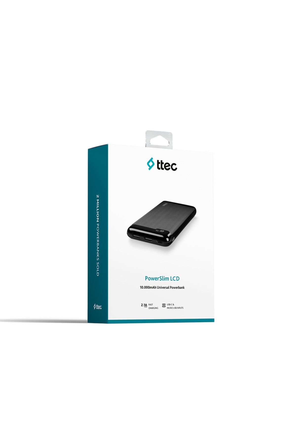 پاوربانک شارژر قابل حمل POWERSLIM LCD 10.000 ماه POWERBANK USB C ورودی خروجی LYON TECH اورجینال Ttec