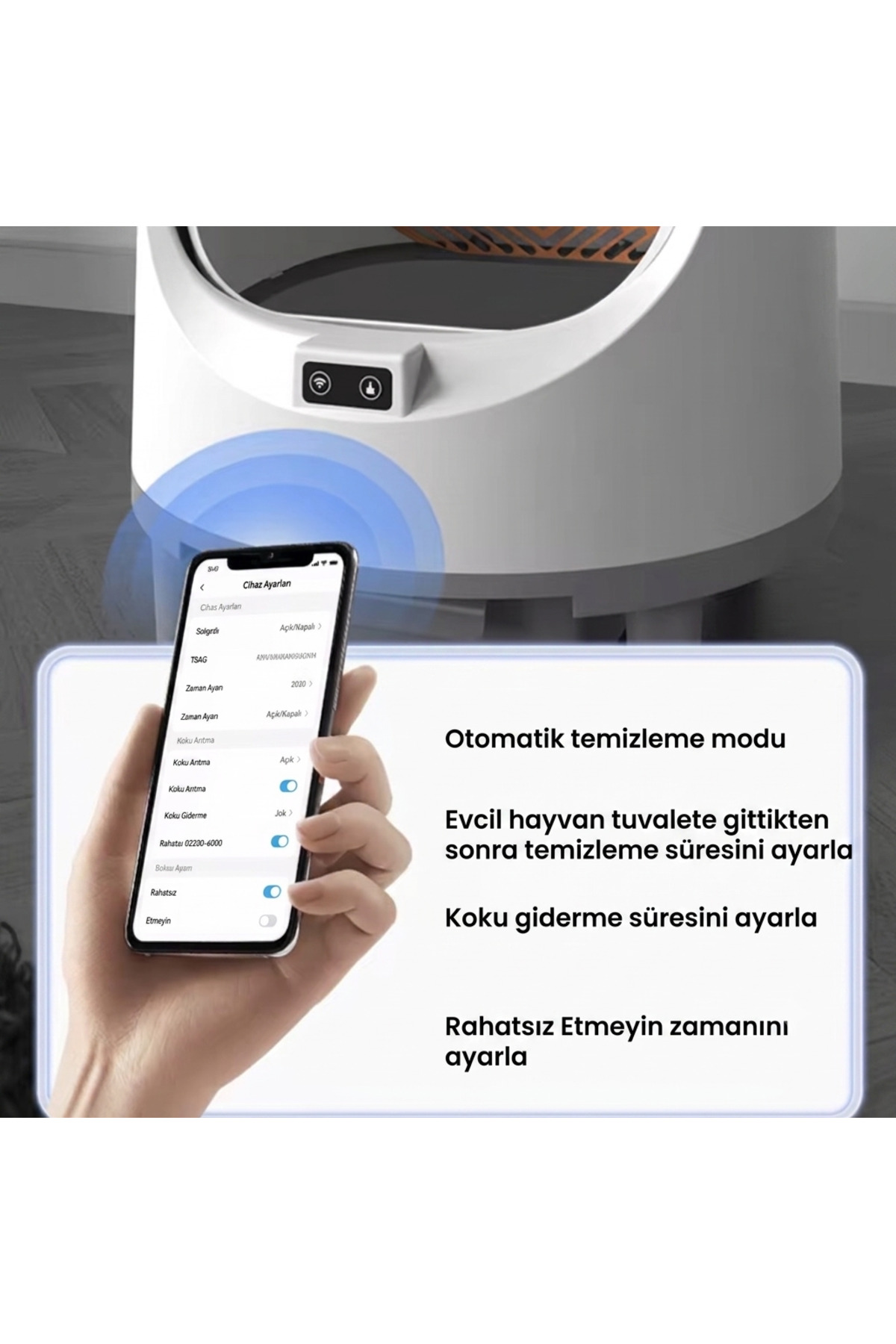 توالت گربه خودکار وندورتونینگ Vendortuning مدل AI-VT-S001، ۶۸ لیتری با مخزن پسماند ۸ لیتری، UV و Wi-Fi