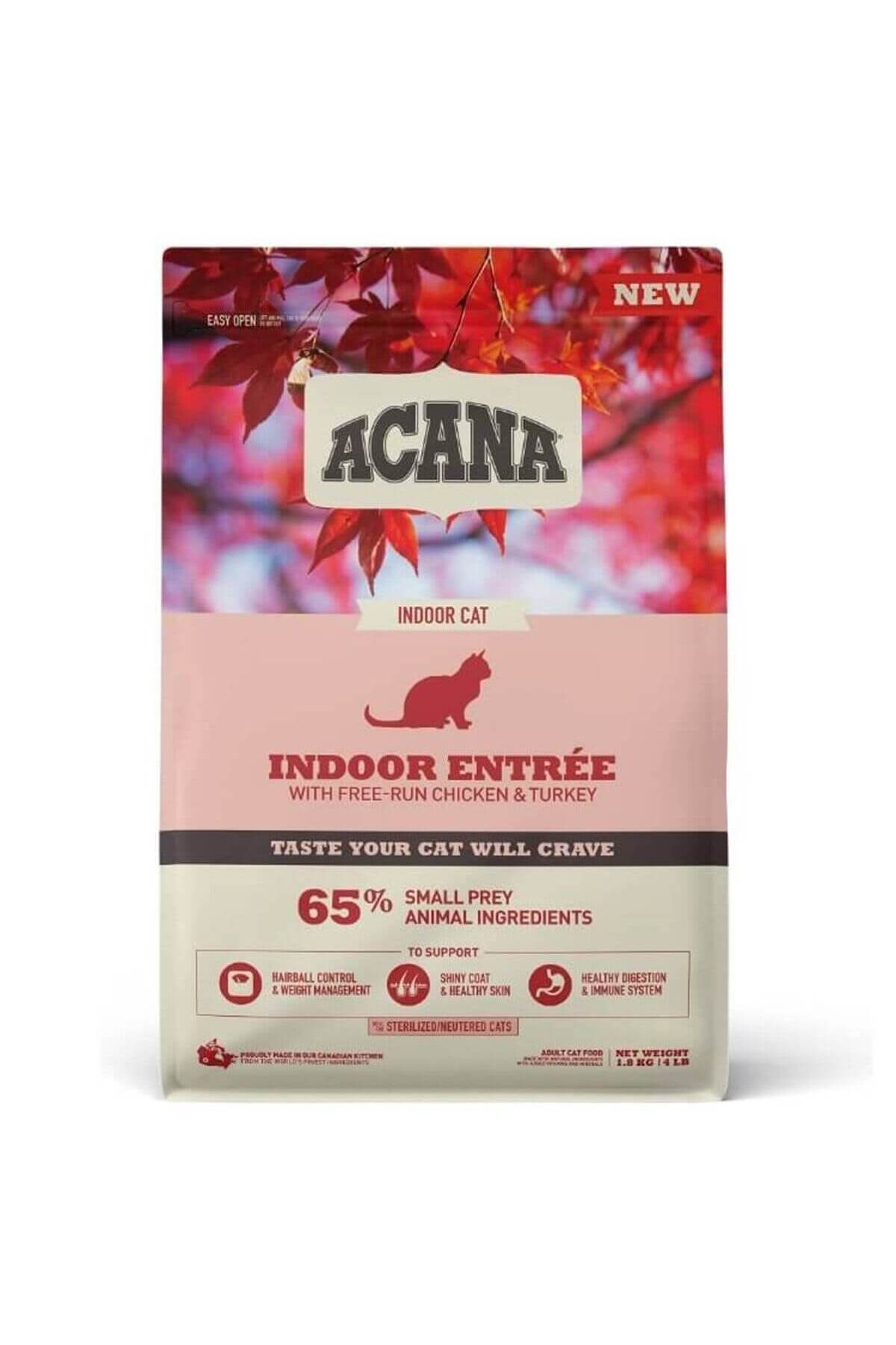غذای خشک گربه برای گربه‌های عقیم‌شده آکانا Acana Indoor Entree، ۴٫۵ کیلوگرم 4,5 Kg