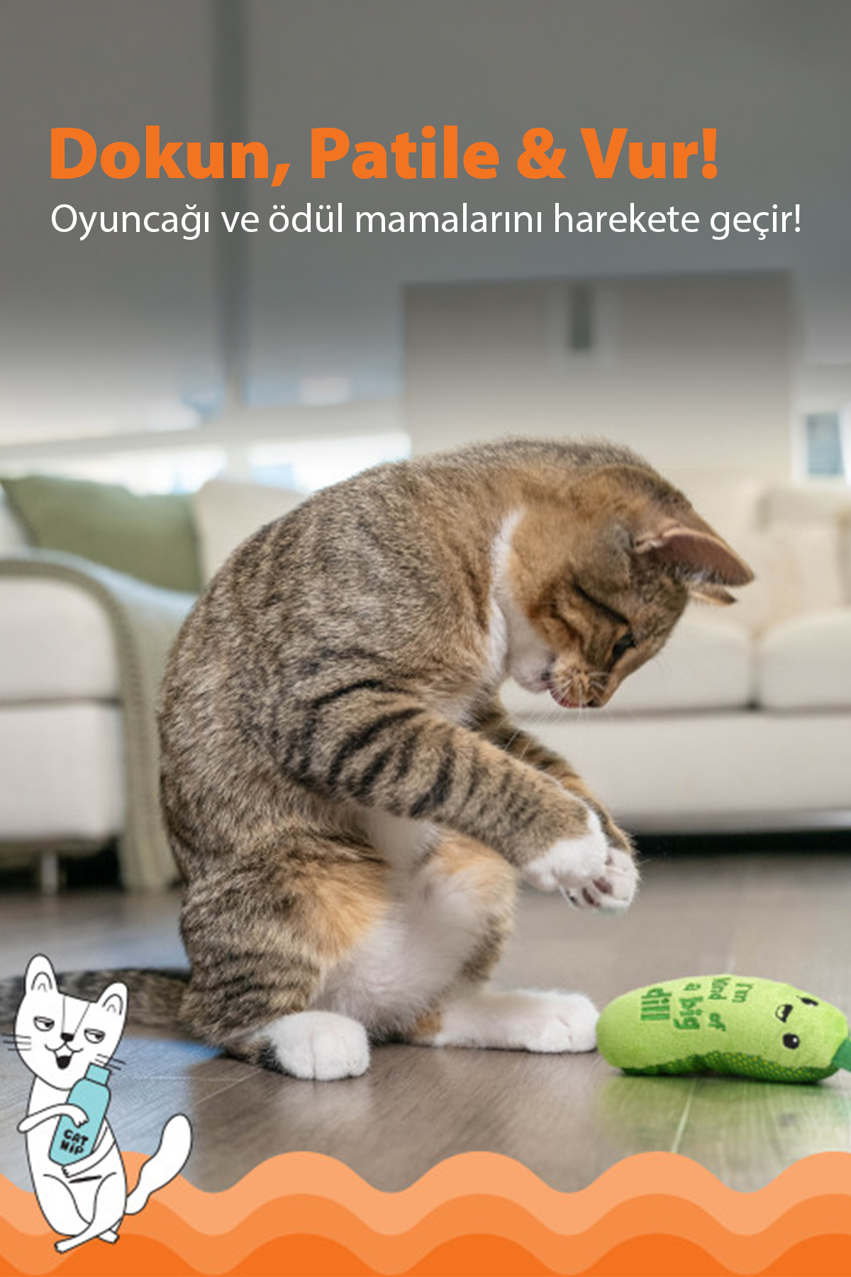 اسباب‌بازی گربه کت‌نیپی Catstages Crunchy Pickle مدل 350-70379M از اوت‌وارد هاوند Outward Hound چندرنگ