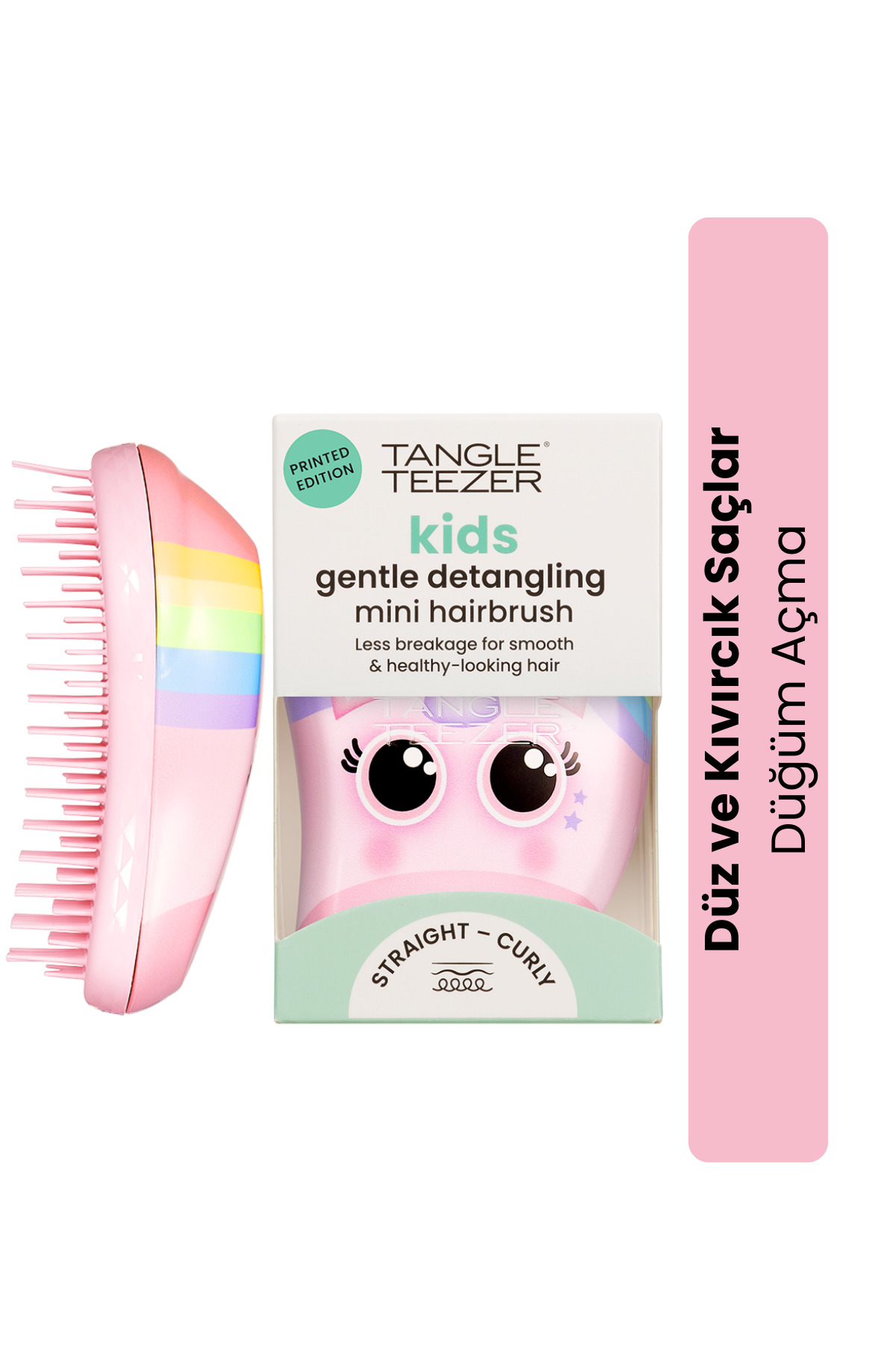 برس و شانه مو کودک مدل یونیکورن صورتی برای باز کردن گره موهای صاف و فر Tangle Teezer