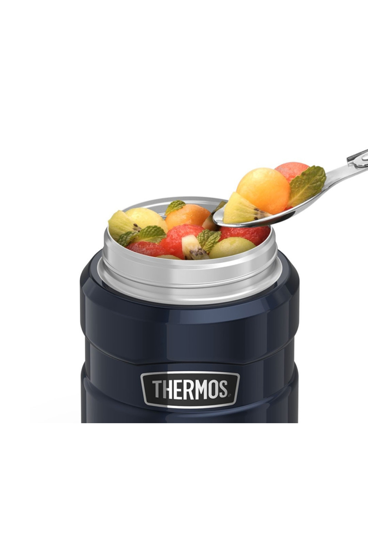 فلاسک قمقمه غذا 0.47 لیتری با عایق سرد فولاد ضد زنگ قاشق رنگارنگ اورجینال Thermos