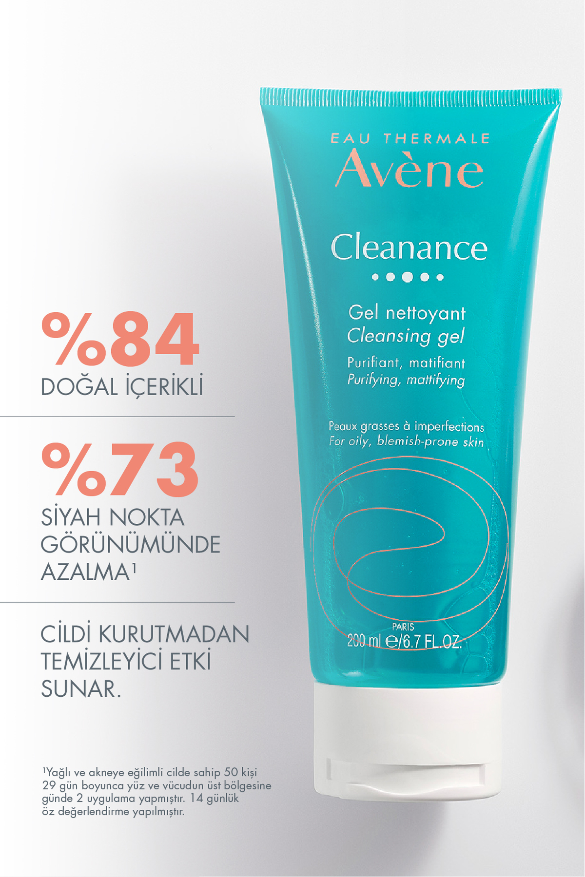 ست مراقبت پوست پاکسازی ژل تمیز کردن 200 میل + AHA سرم 30ML نقص ضد Avene