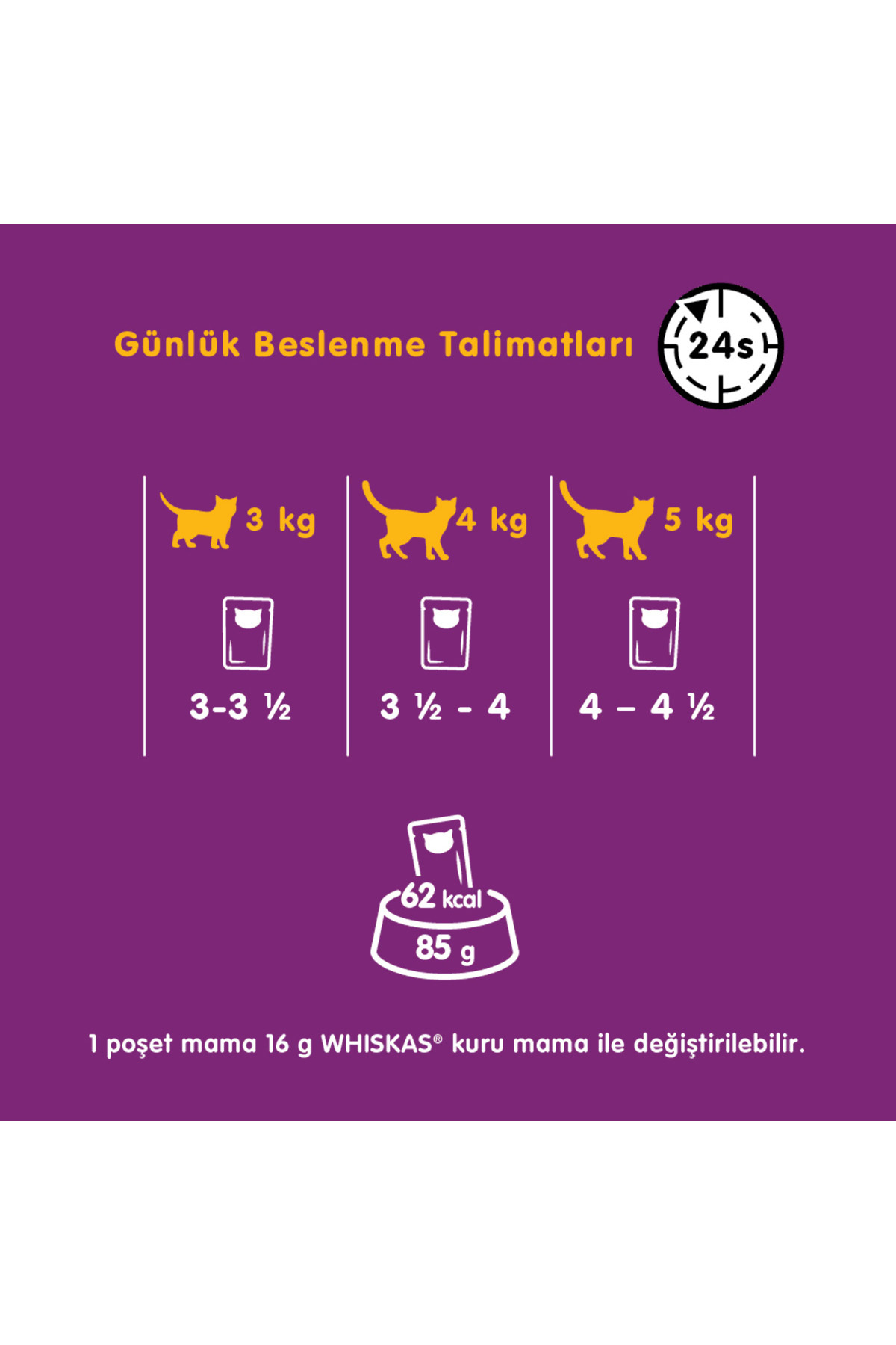 غذای تر گربه ویسکاس Whiskas با طعم ماهی، ۴×۸۵ گرم (مجموع ۳۴۰ گرم)