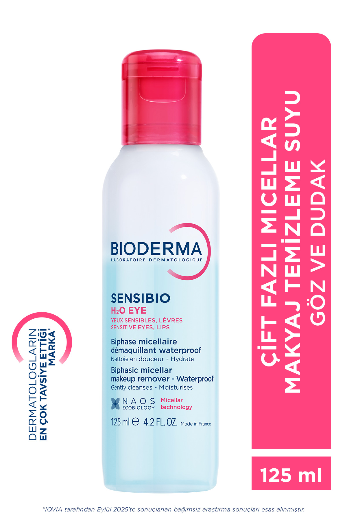 محلول دو فاز پاک کننده آرایش چشم مدل  Sensibio H2O با حجم 125 میل بایودرما Bioderma