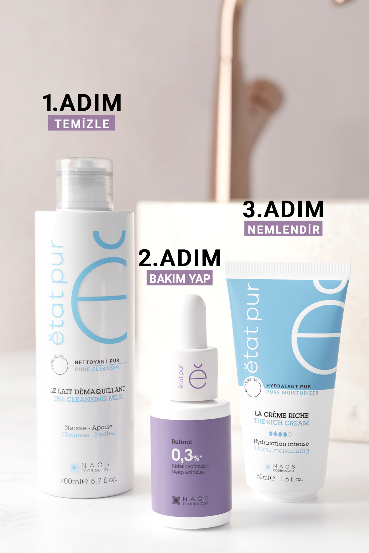 Etat Pur سرم مراقبت از چین و چروک پوست با غلظت پاک کننده Retinol 0.3%