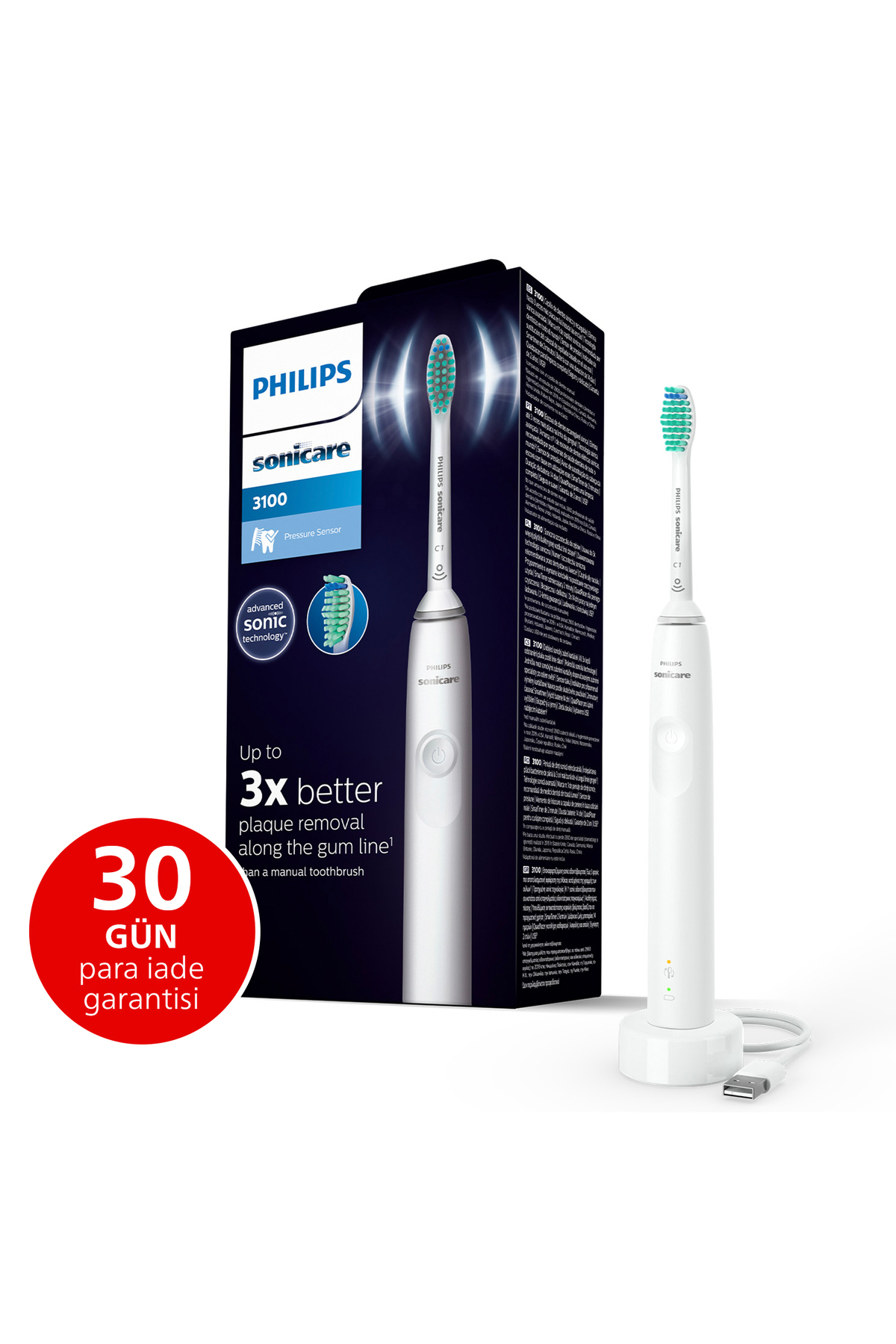 Philips مسواک صوتی سونیکر 3100 مسواک الکتریکی با فناوری سونیک