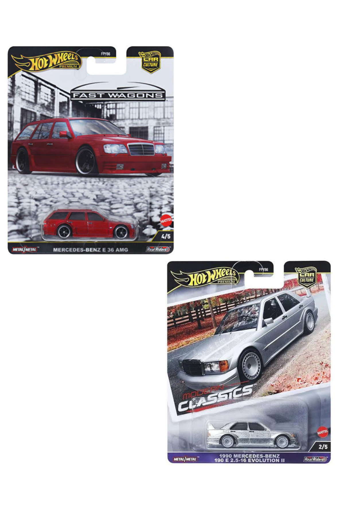 ماشین اسباب بازی مرسدس بنز E36 AMG FAST WAGONS MERCEDES BENZ 190 E 2.5 16 EVOLUTION II MODERN CLASSICS از ترکیه HOT WHEELS