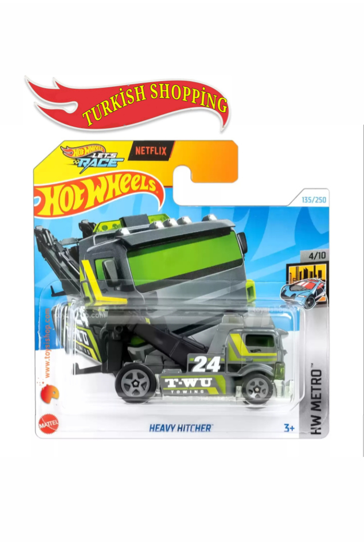 ماشین اسباب بازی کامیون یدک کش سنگین هیچر 1:64 از ترکیه HOT WHEELS