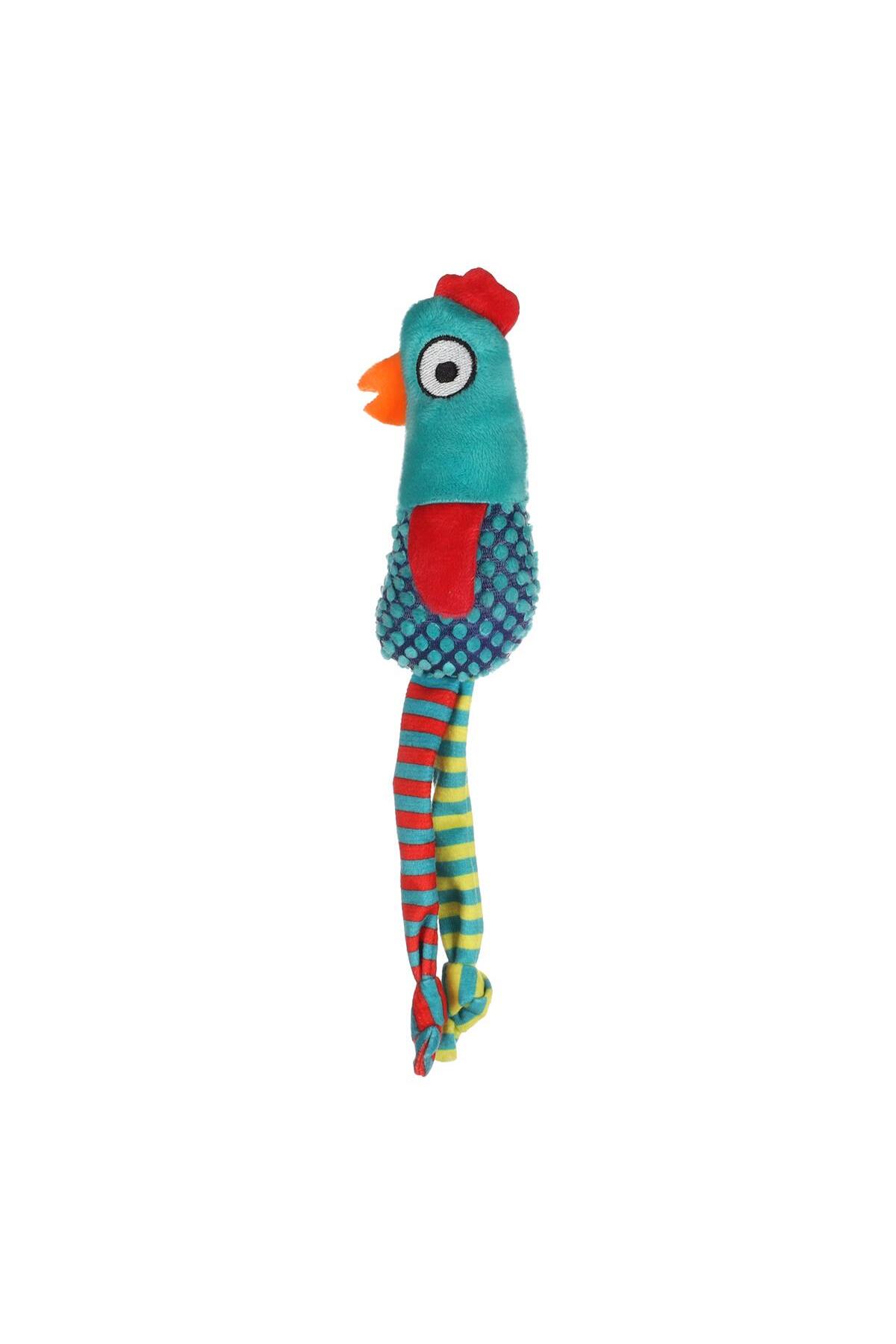 اسباب‌بازی گربه طرح مرغ Cat Raibo با نعناع گربه‌ای و پارچه رنگی، فلامینگو Flamingo سبز