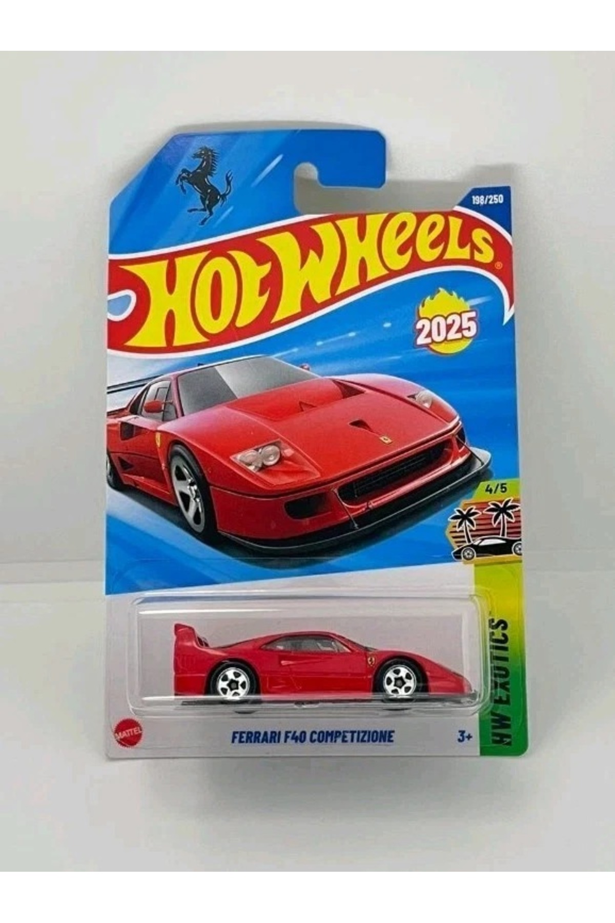 ماشین اسباب بازی FERRARI F40 COMPETIZIONE LONG CARD RED 2025 COLLECTION DIECTAST CAR 1:64 هات ویلز اورجینال HOT WHEELS