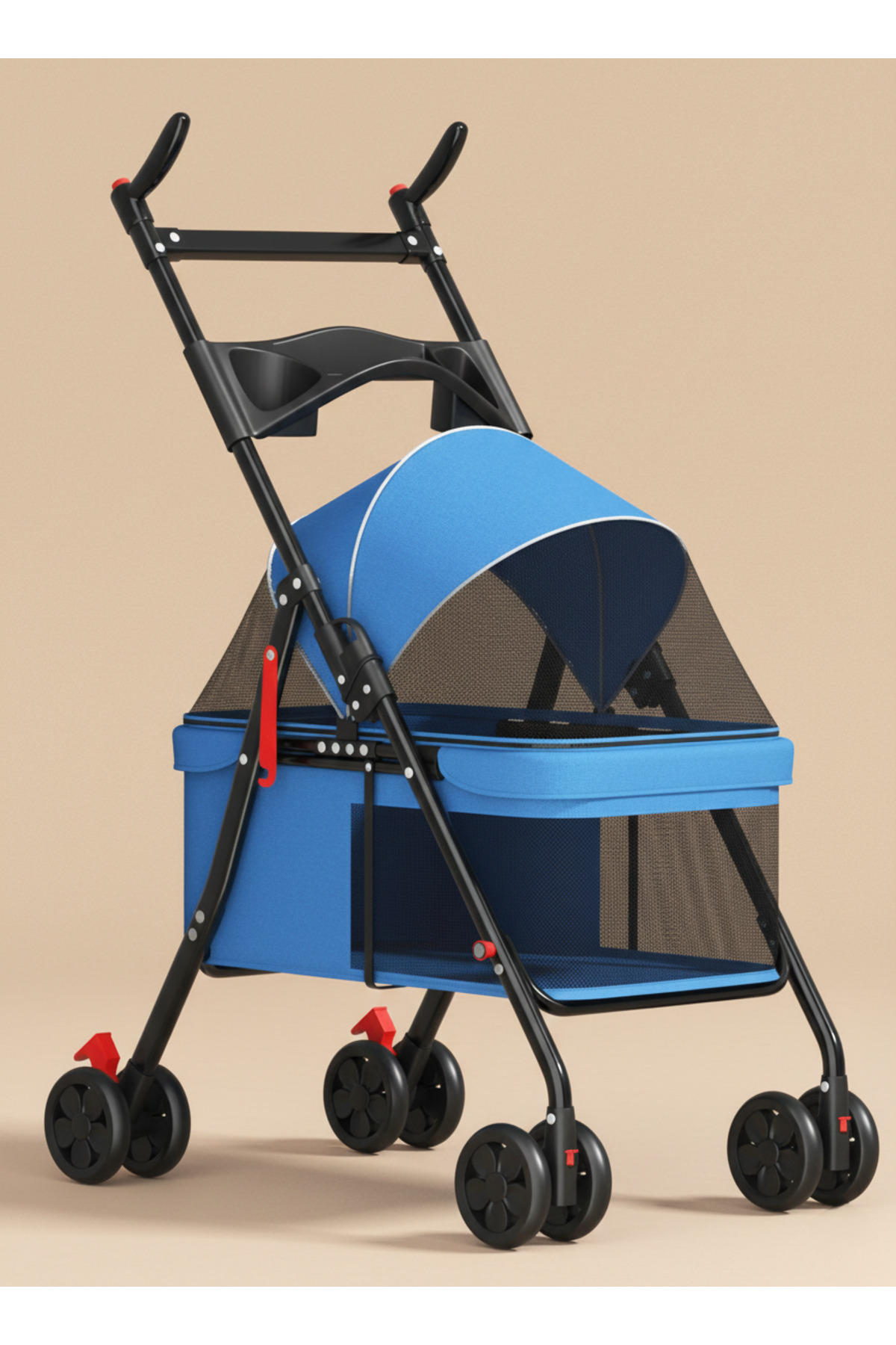 کالسکه تاشوی حیوانات خانگی تاسما مارکت Tasma Market، مدل 426-6111-6112-6113-6114، آبی