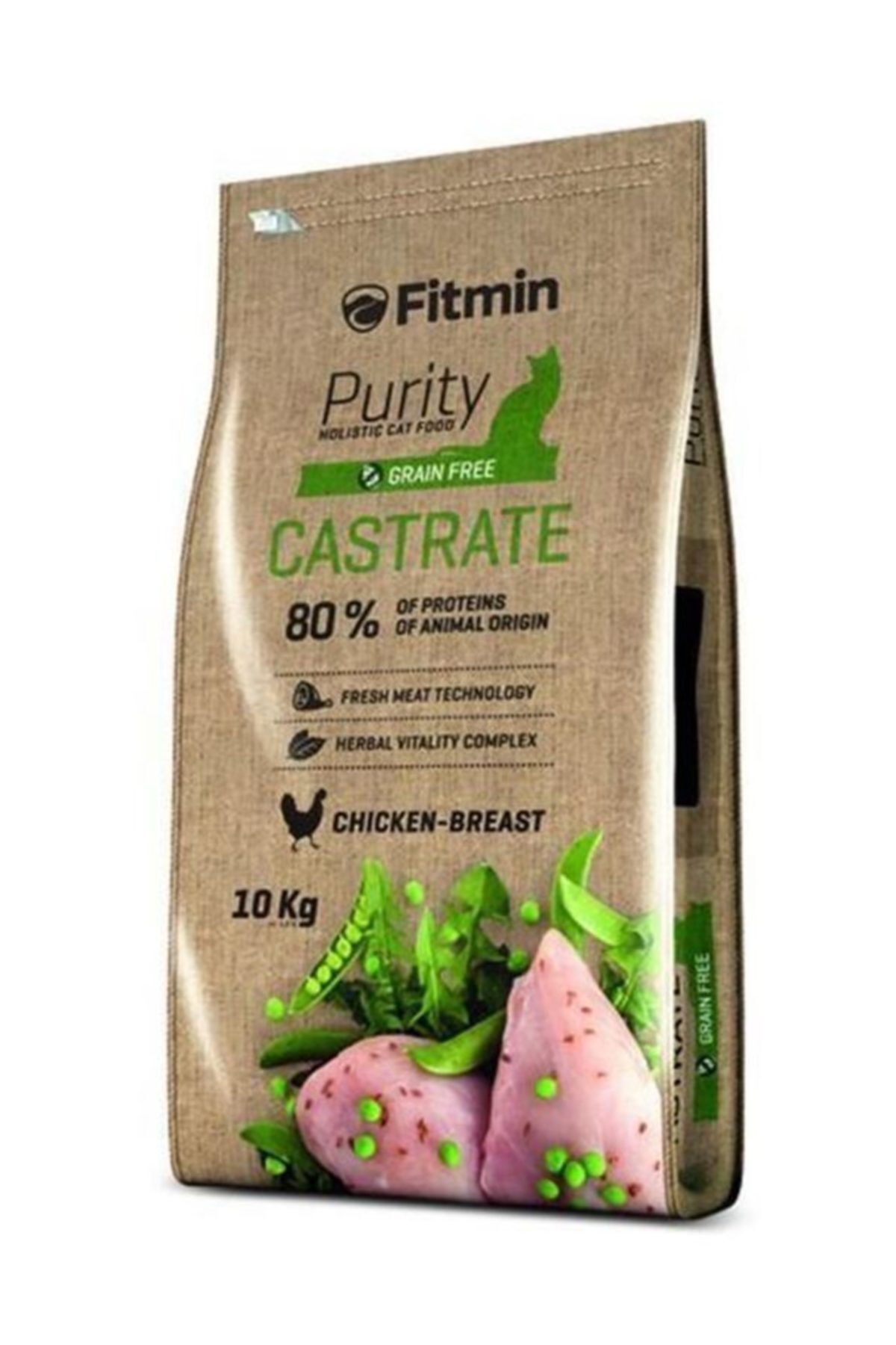 غذای خشک گربه فیت‌مین Fitmin Purity Castrate بدون غلات، ۱۰ کیلوگرم