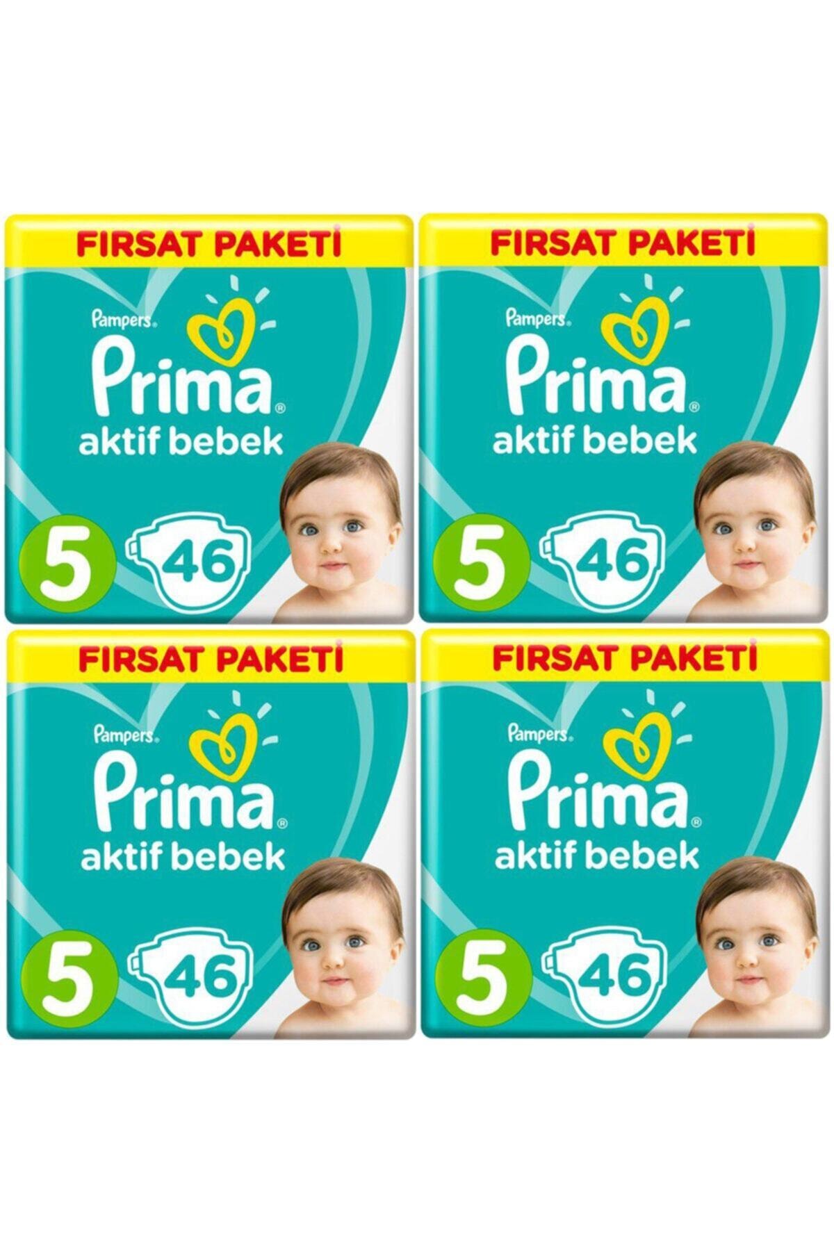 پوشک بچه سایز 5 184 تکه 46X4 بسته فرصتی ACTIVE BABY 11 16 کیلوگرم اورجینال Prima
