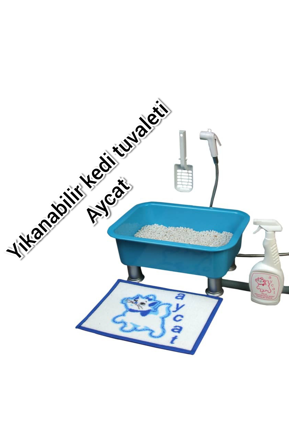 توالت گربه قابل شست‌وشو ای‌کت AYCAT، مدل MD SET (AYC2026-1) آبی