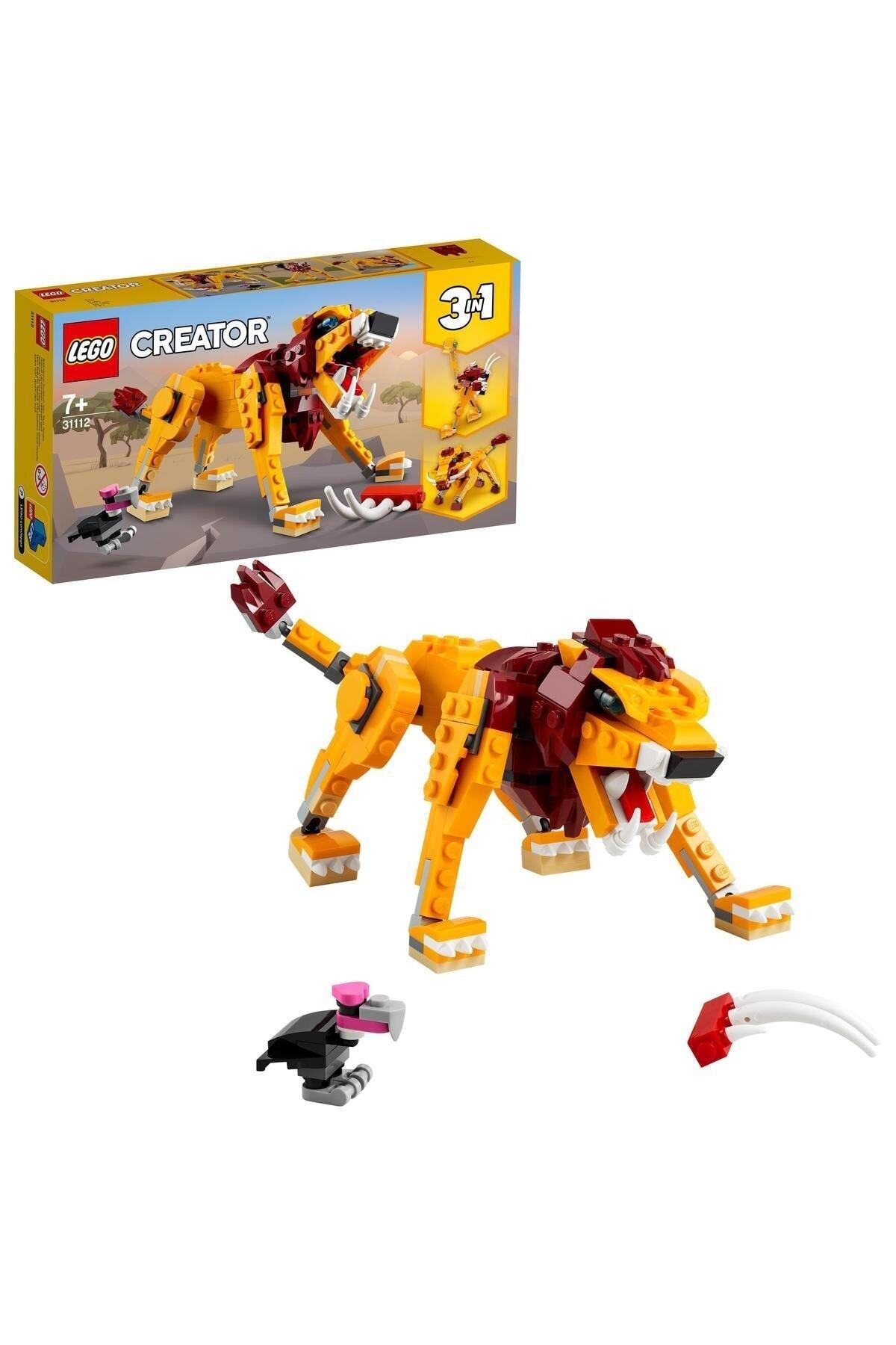 لگو و اسباب بازی های ساخت محور CREATOR 1 ARADA ASLAN 31112 OYUNCAK SETI 224 اورجینال LEGO