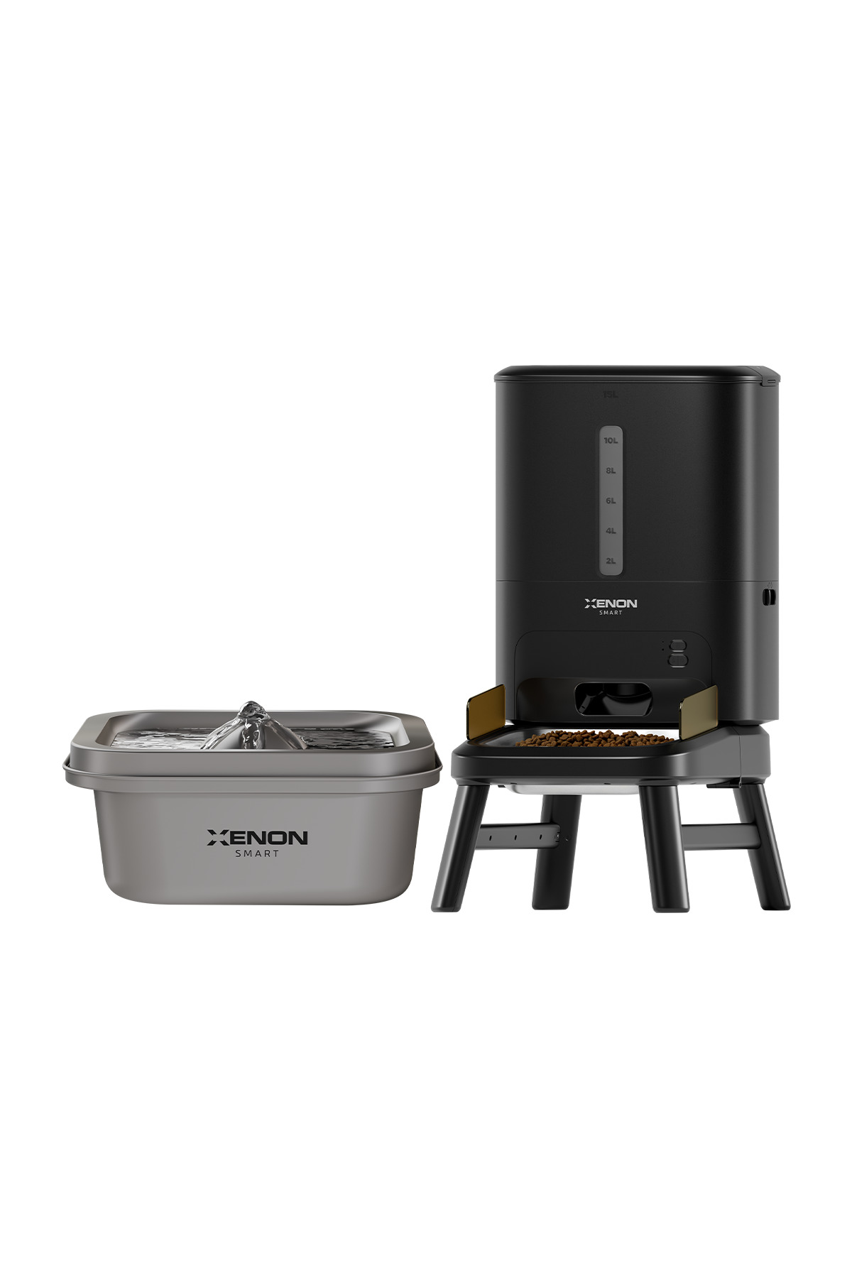 ست ظرف غذادهی سگ و فواره آب زنون اسمارت Xenon Smart، شامل ظرف غذای خودکار ۱۵ لیتری و آب‌خوری استیل ضدزنگ