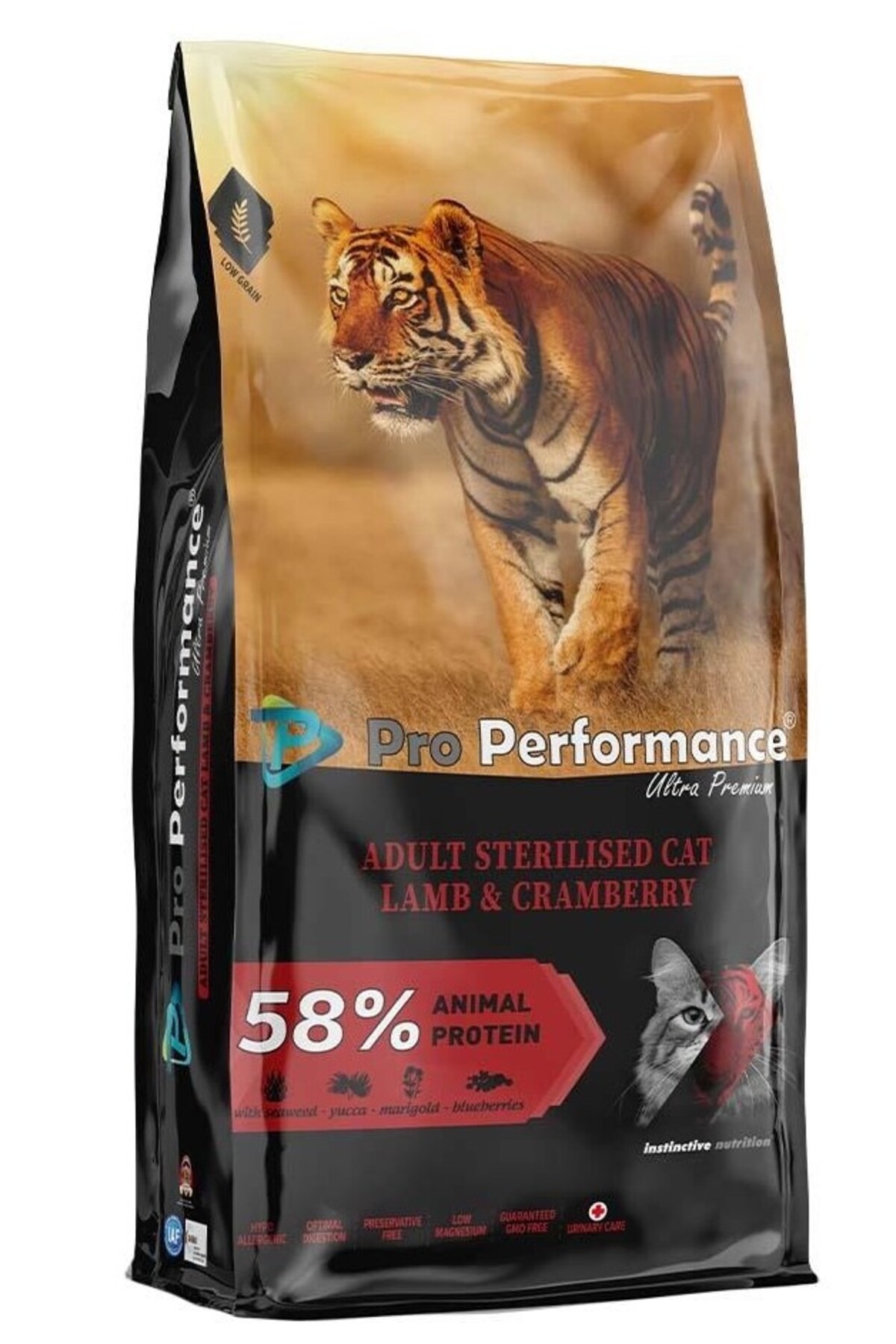 غذای خشک گربه بالغ عقیم‌شده کم‌غله با بره و کرنبری پرو پرفورمنس Pro Performance، ۲ کیلوگرم