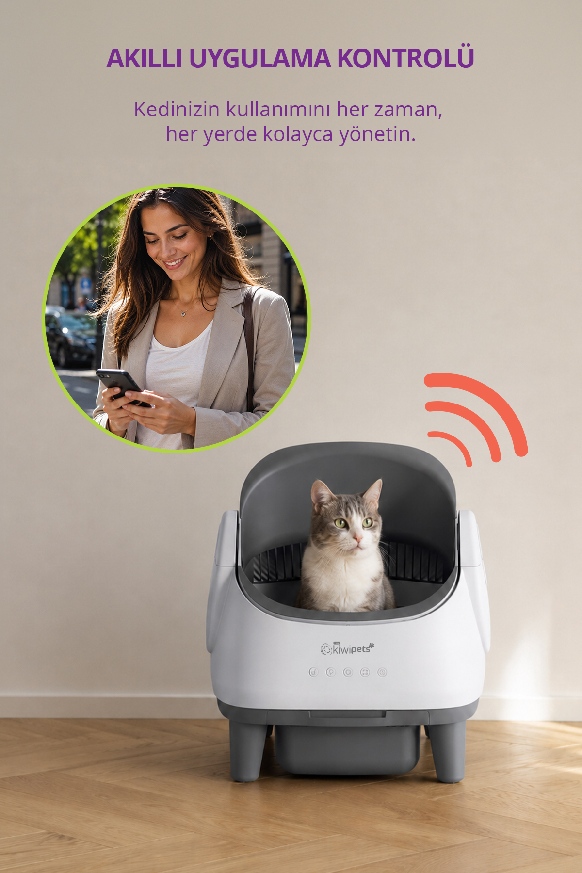 جعبه خاک گربه هوشمند تاینی کیوی‌پتس Tiny Kiwipets مدل KPLB-10760