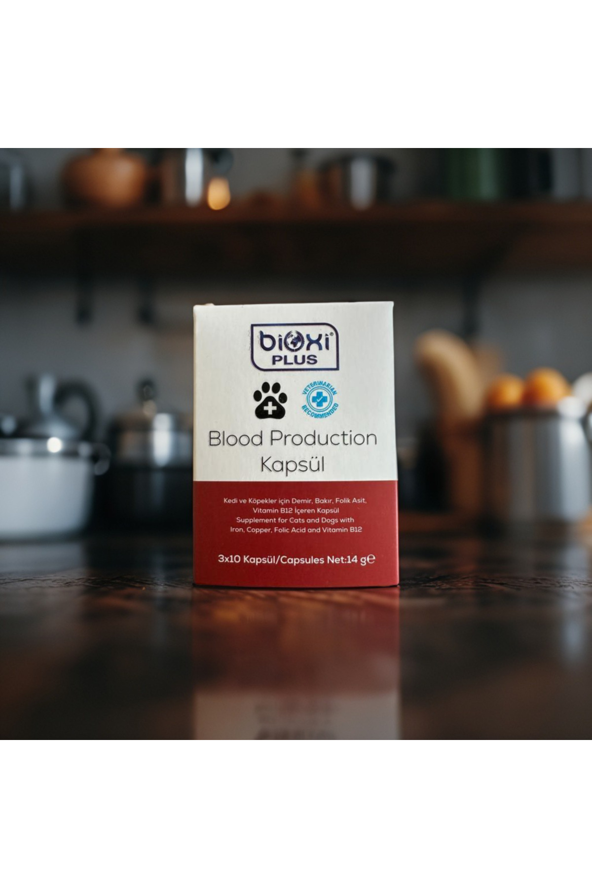 کپسول مکمل گربه و سگ بیوکسی Bioxi حاوی آهن، ویتامین B12 و اسید فولیک