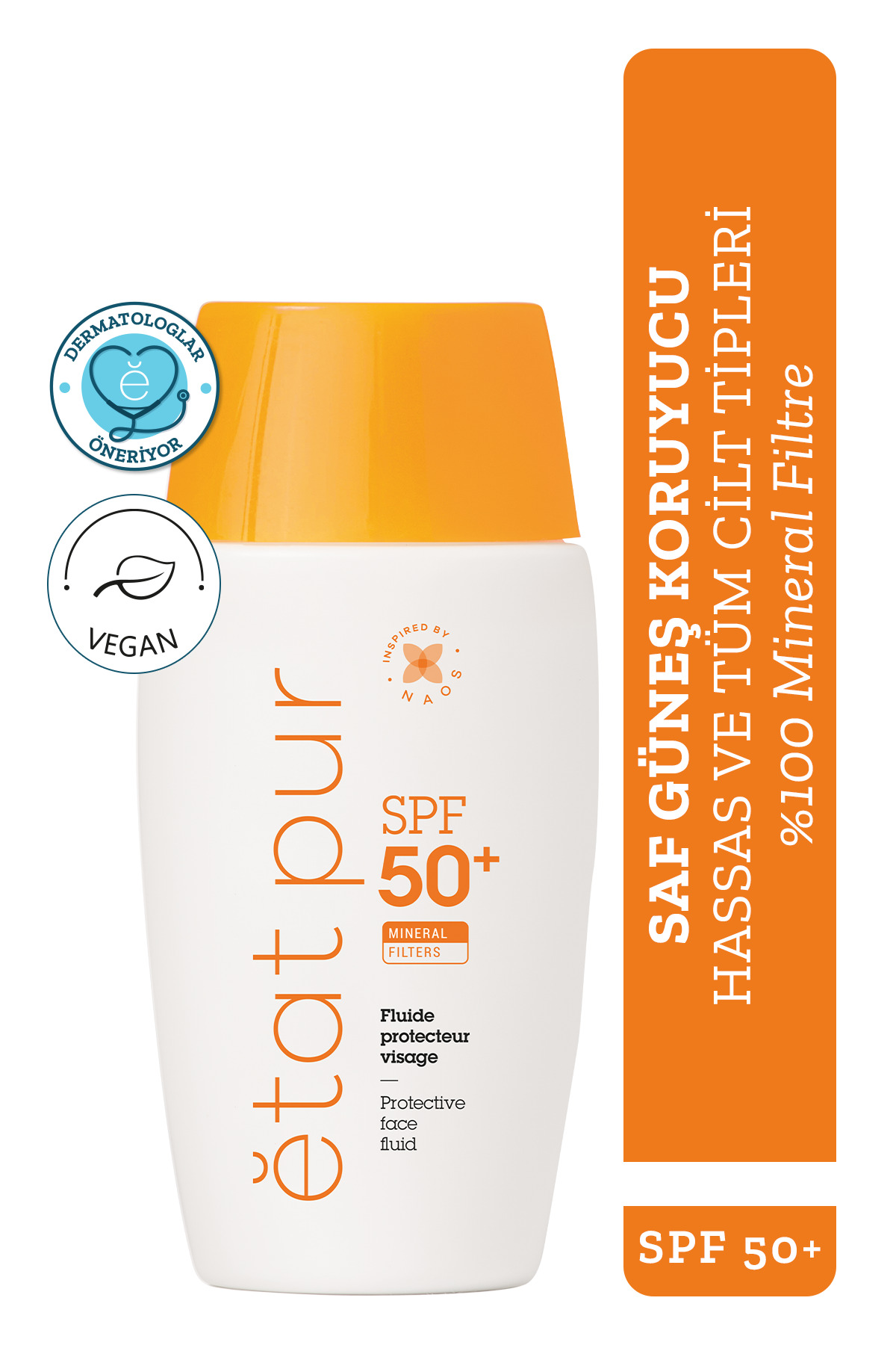 کرم ضد آفتاب صورت مایع معدنی محافظ SPF50 40 میل Etat Pur