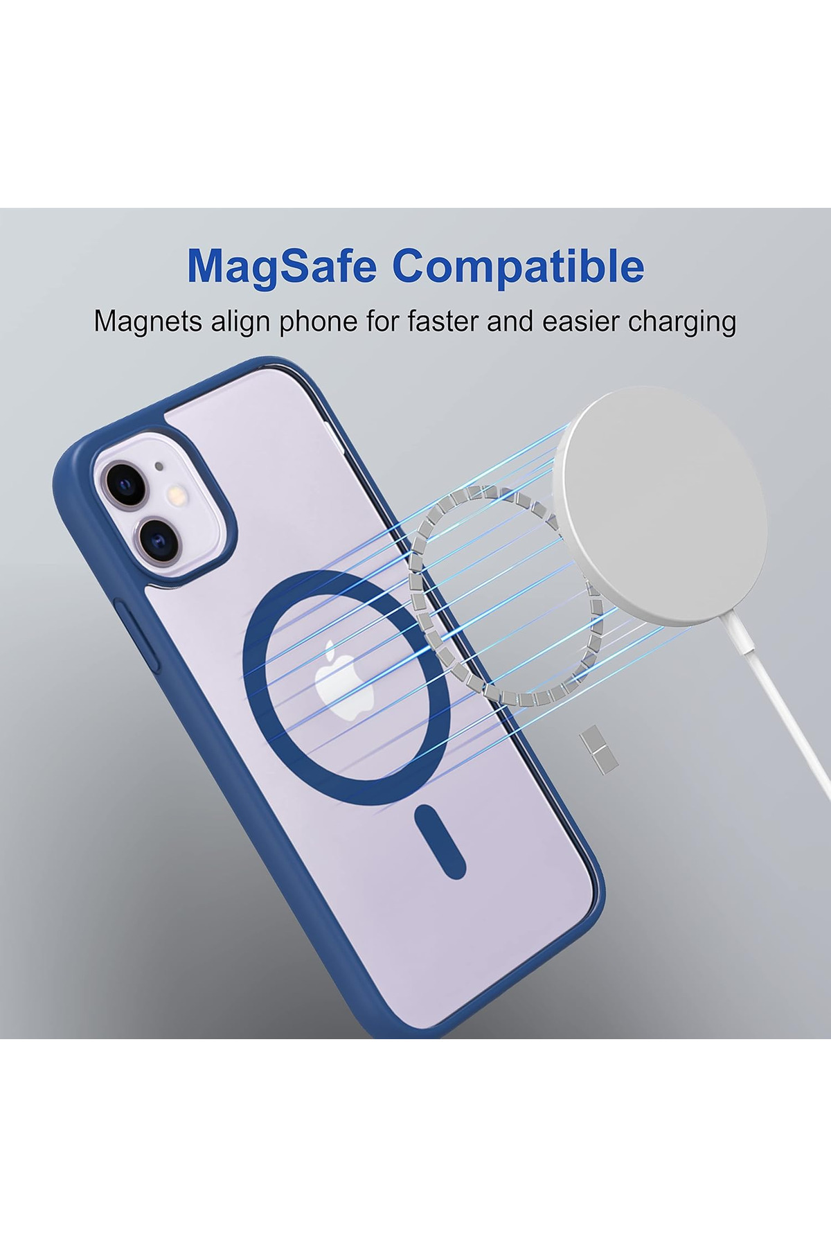 کاور و قاب سازگار با APPLE IPHONE 11 MAGSAFE شارژ بی سیم دارای محافظ کامل پوشش سیلیکونی سخت رنگارنگ فیبکس Fibaks