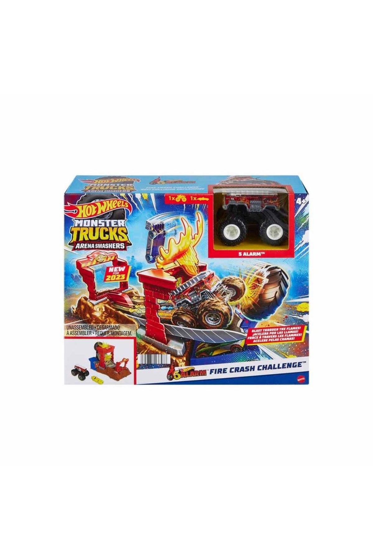 ماشین اسباب بازی MONSTER TRUCKS ARENA SMASHERS FIRE CRASH CHALLENGE HNB90 HNB87 از ترکیه HOT WHEELS
