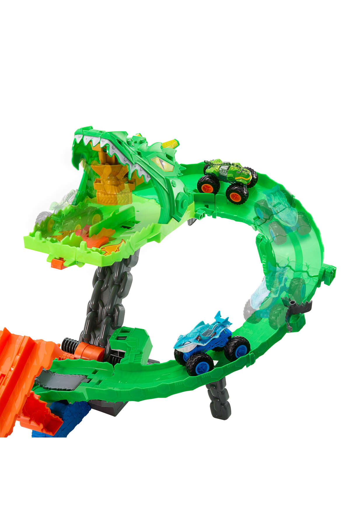 سایر ست های بازی MONSTER TRUCKS SHARK AND DINOSAUR VS SCARY DRAGON مجموعه JFR06 از ترکیه HOT WHEELS