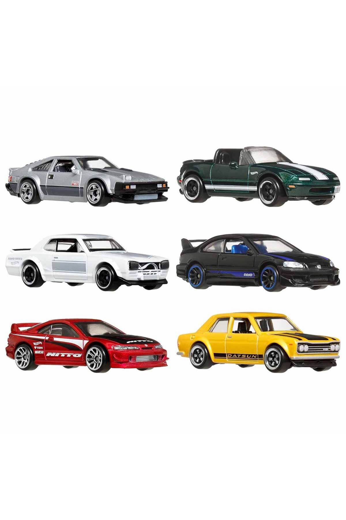 ماشین اسباب بازی 1:64 چرخ های داغ ژاپنی با مضمون 6 CAR SET JBY77 هات ویلز اورجینال HOT WHEELS