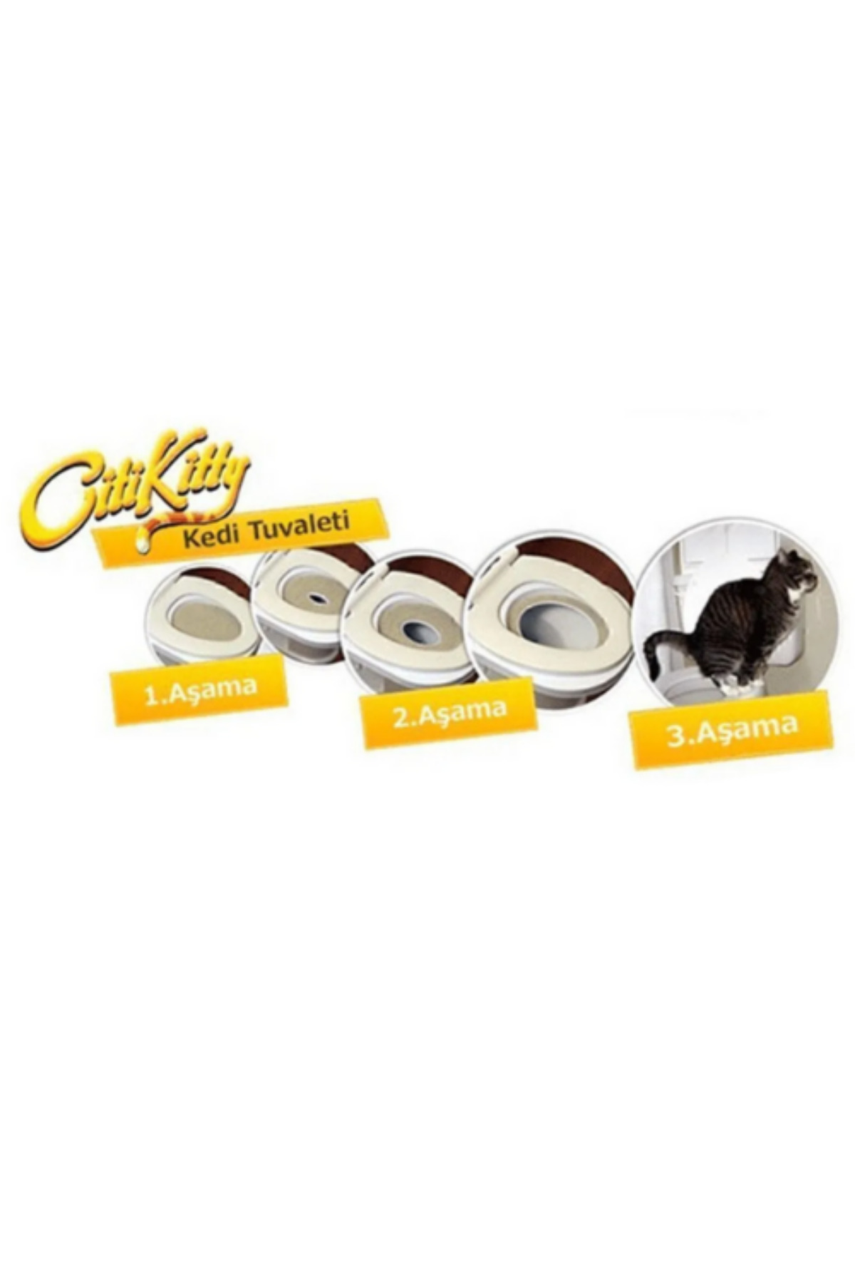 ست آموزش توالت گربه Citi Kitty، سفید