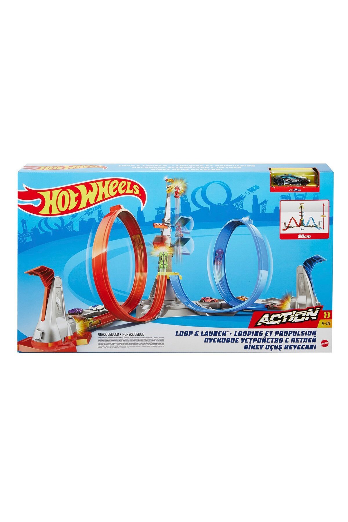 اسباب بازی های فیگور دیگر ست مسابقه هیجان انگیز پرواز عمودی GRW39 از ترکیه HOT WHEELS