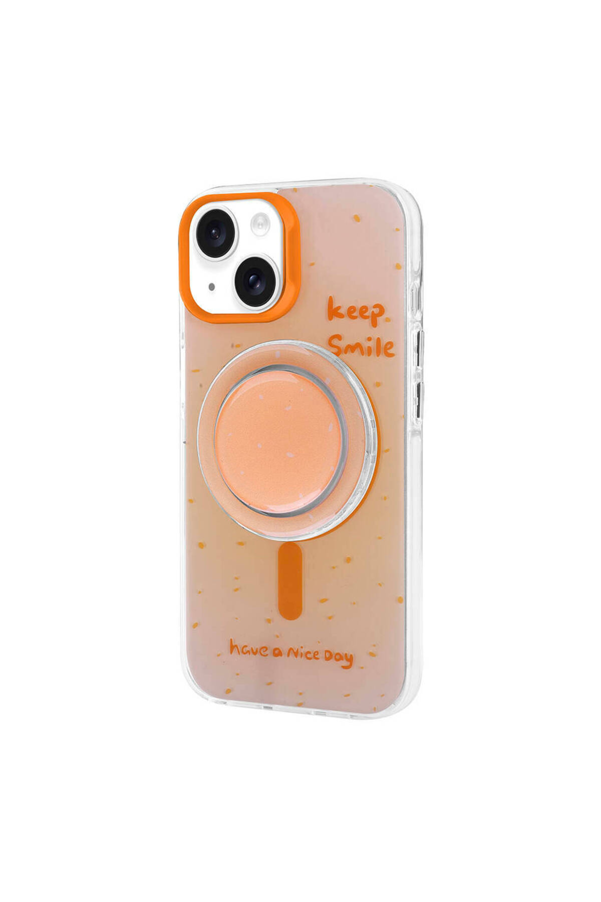 کاور و قاب شارژر ALT MAGSAFE آیفون 13 دارای سوکت پاپ پلاگین ویژه TIKTOK CASE ORANGE Alan Tech