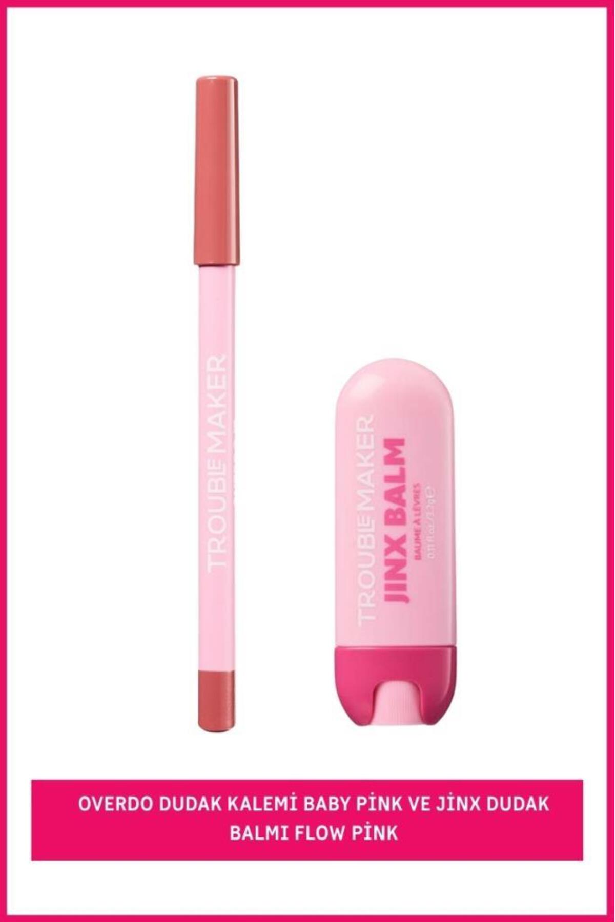 ست خط لب و بالم لب تروبل‌میکر Troublemaker، Overdo Baby Pink و Jinx Flow Pink