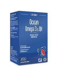 مکمل امگا ۳ و کوآنزیم Q10 اورزاکس Orzax مدل Ocean Omega 3 & QH بسته ۳۰ کپسول