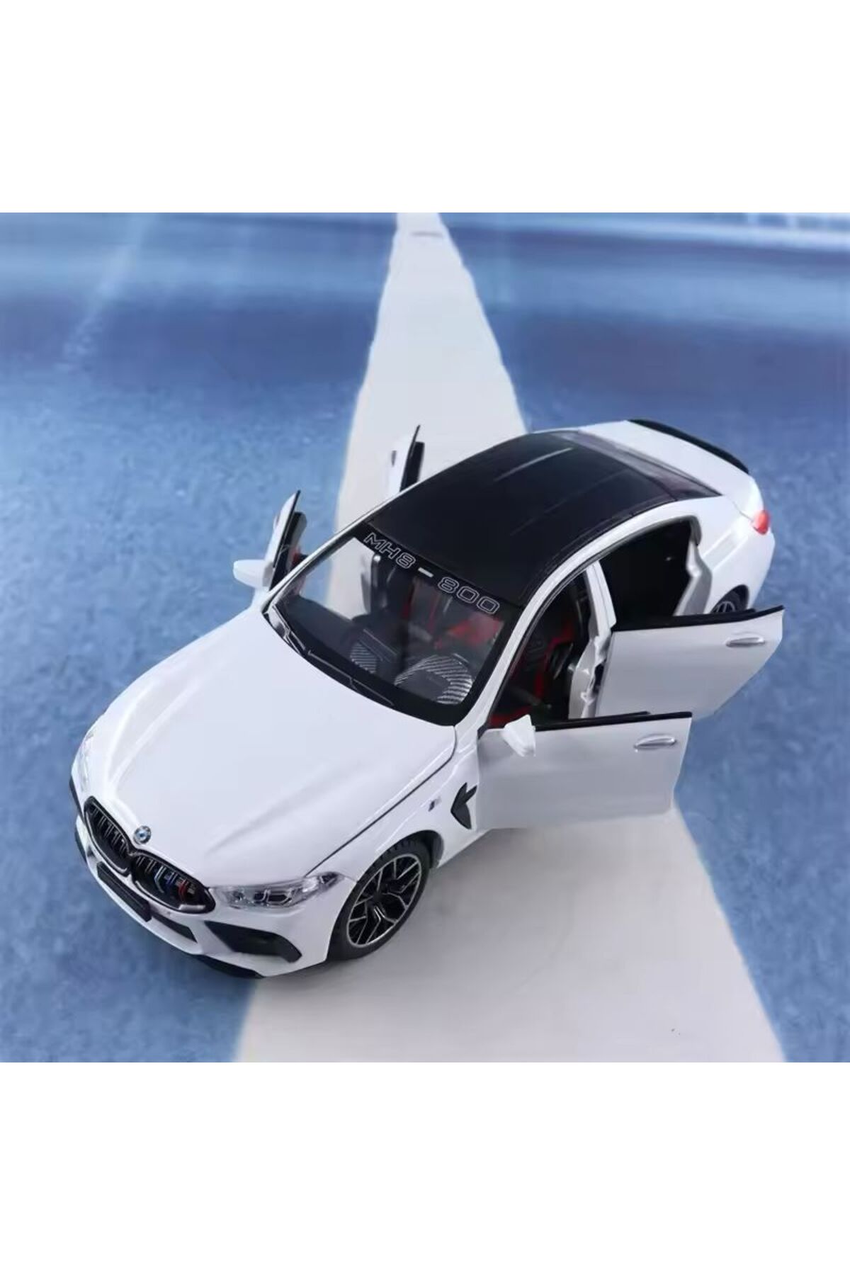 مدل خودرو BMW M8 DIECAST METAL 1.24 SCALE CAR DOOR TRUNK HOOD OPENS سفید CARS ورزشی اورجینال scntoys