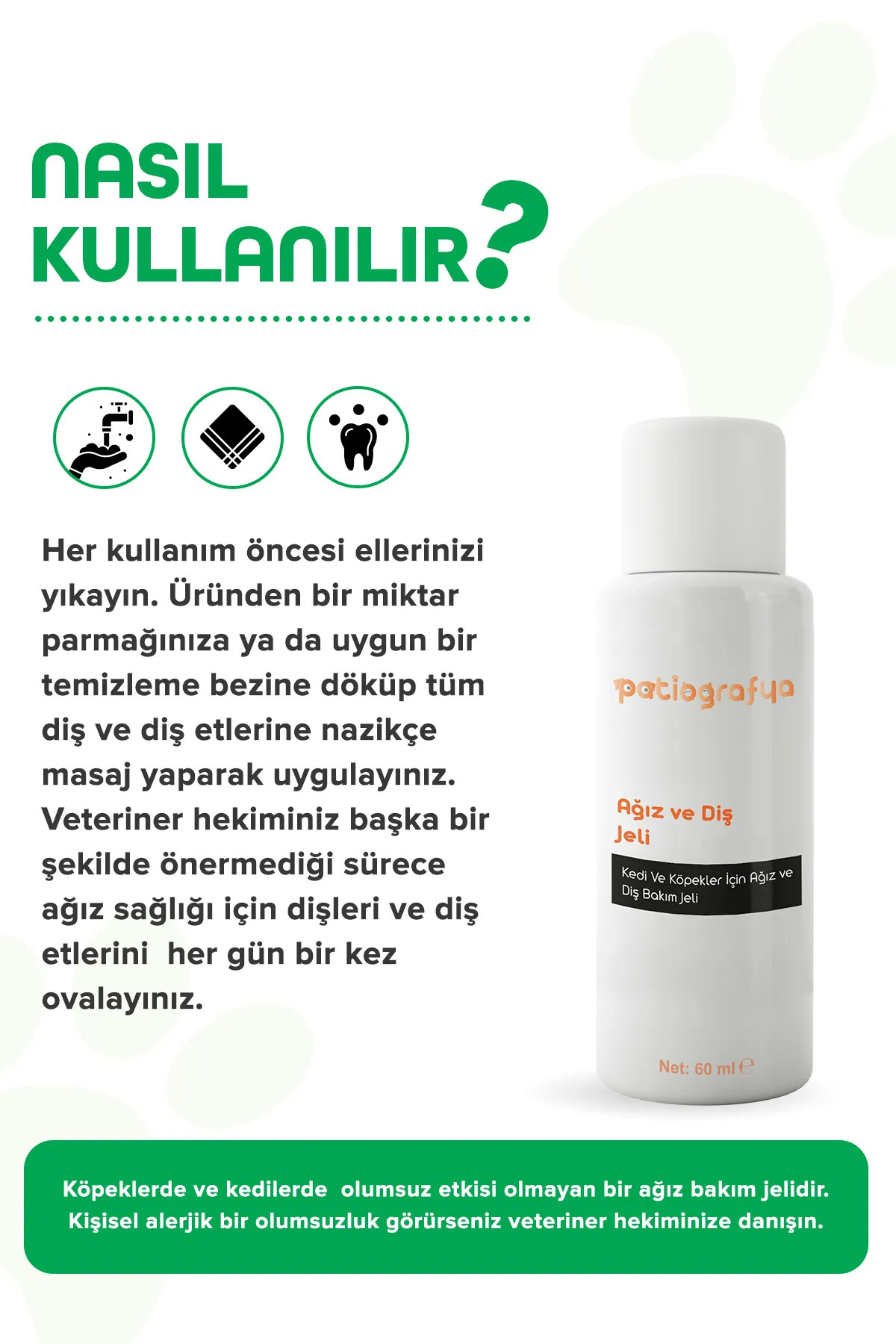 ژل مراقبت دهان و دندان سگ و گربه پاتیوگرافیا patiografya مدل GA101
