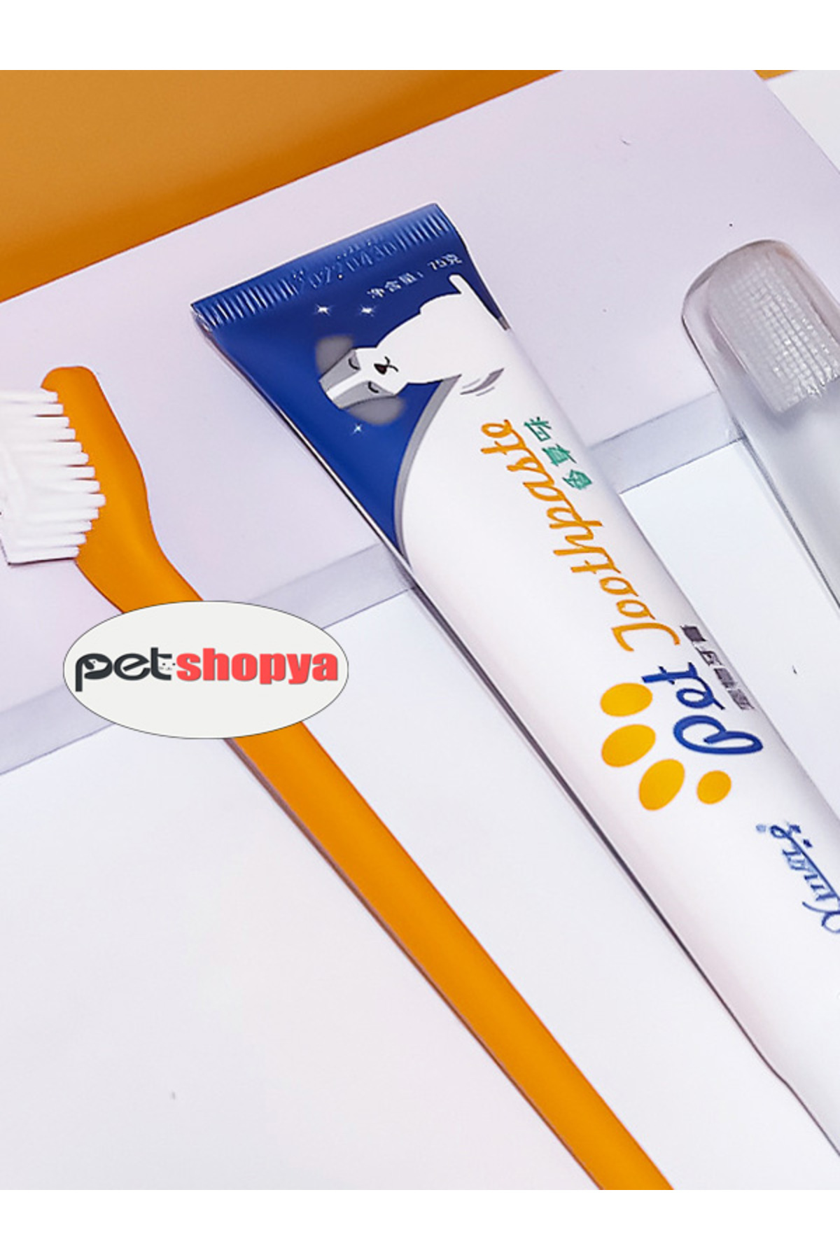 ست مسواک و خمیردندان خوراکی سگ و گربه پت‌شوپیا Petshopya مدل PS1430