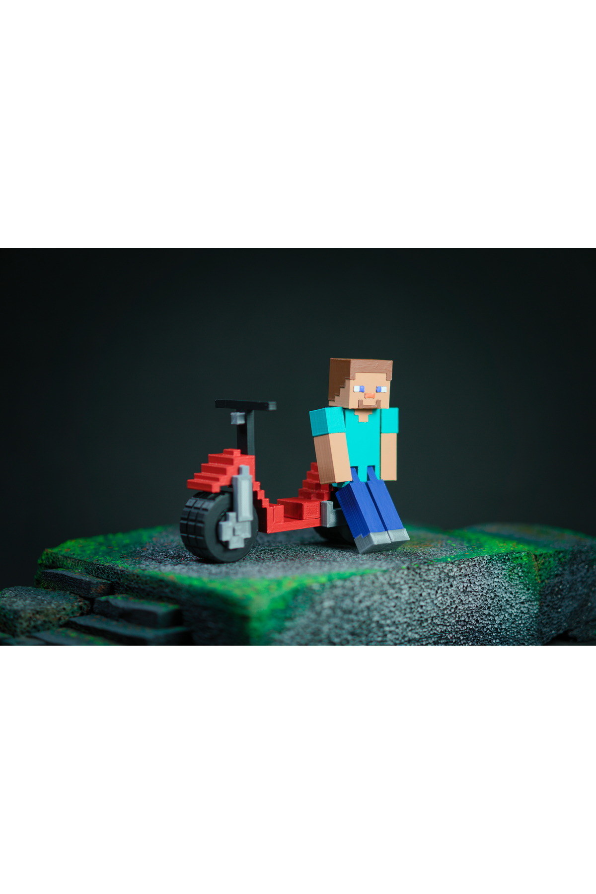 اسباب بازی های فیگور شخصیت MINECRAFT STEVE SCOOTER FIGURE 2 PIECES 3DLAYERCRAFT