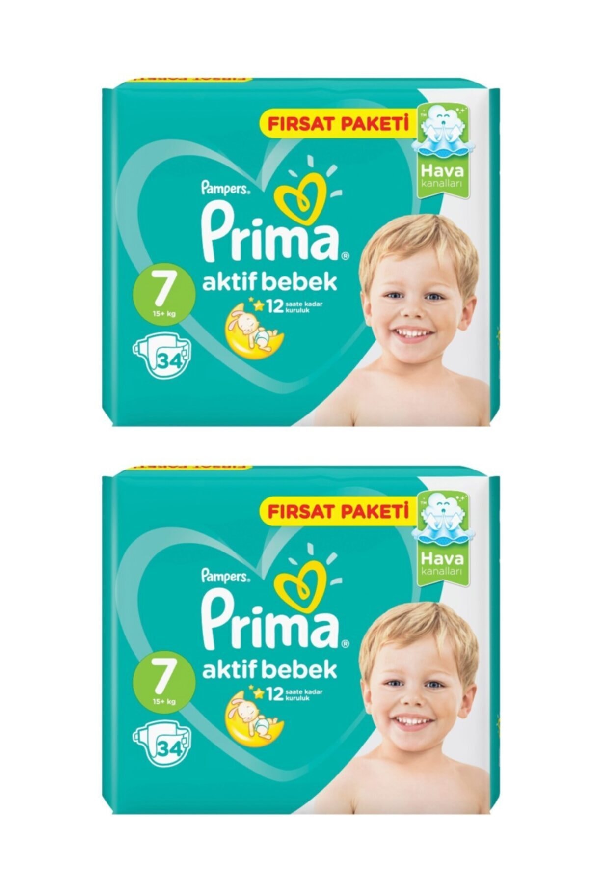 پوشک بچه سایز 7 XXL 34 عدد 8001841130095 2 بسته 68 اورجینال Prima