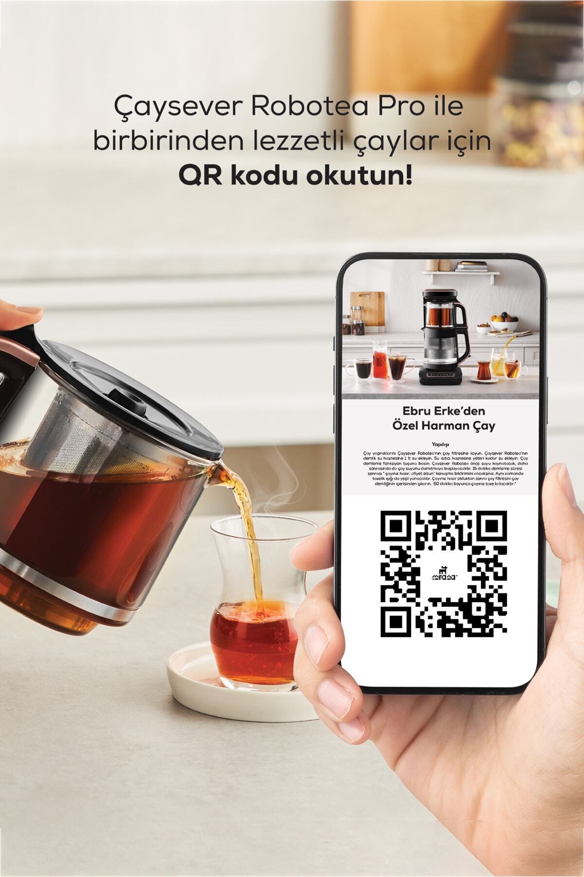 چای ساز TEA LOVER ROBOTEA PRO CONNECT 4 IN 1 TALKING GLASS MACHINE ROSEGOLD اورجینال Karaca