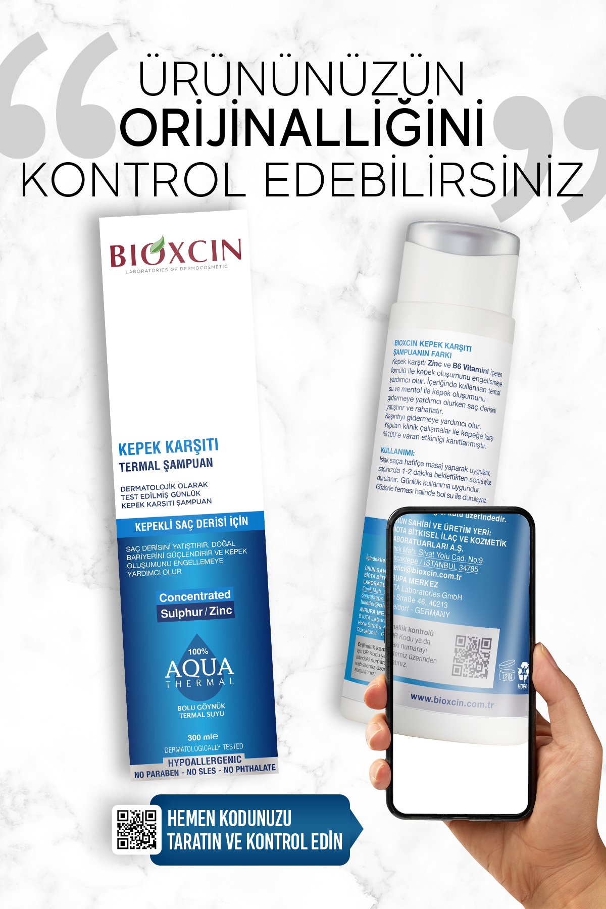 شامپو ضد شوره بیوکسین آکوا ترمال 300 میلی لیتر مناسب برای تمام انواع مو بیوکسکین Bioxcin