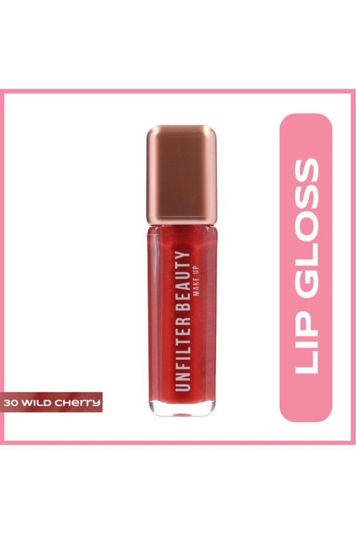 لیپ‌گلاس آنفیلتر بیوتی Unfilter Beauty شماره 30 وایلد چری قرمز