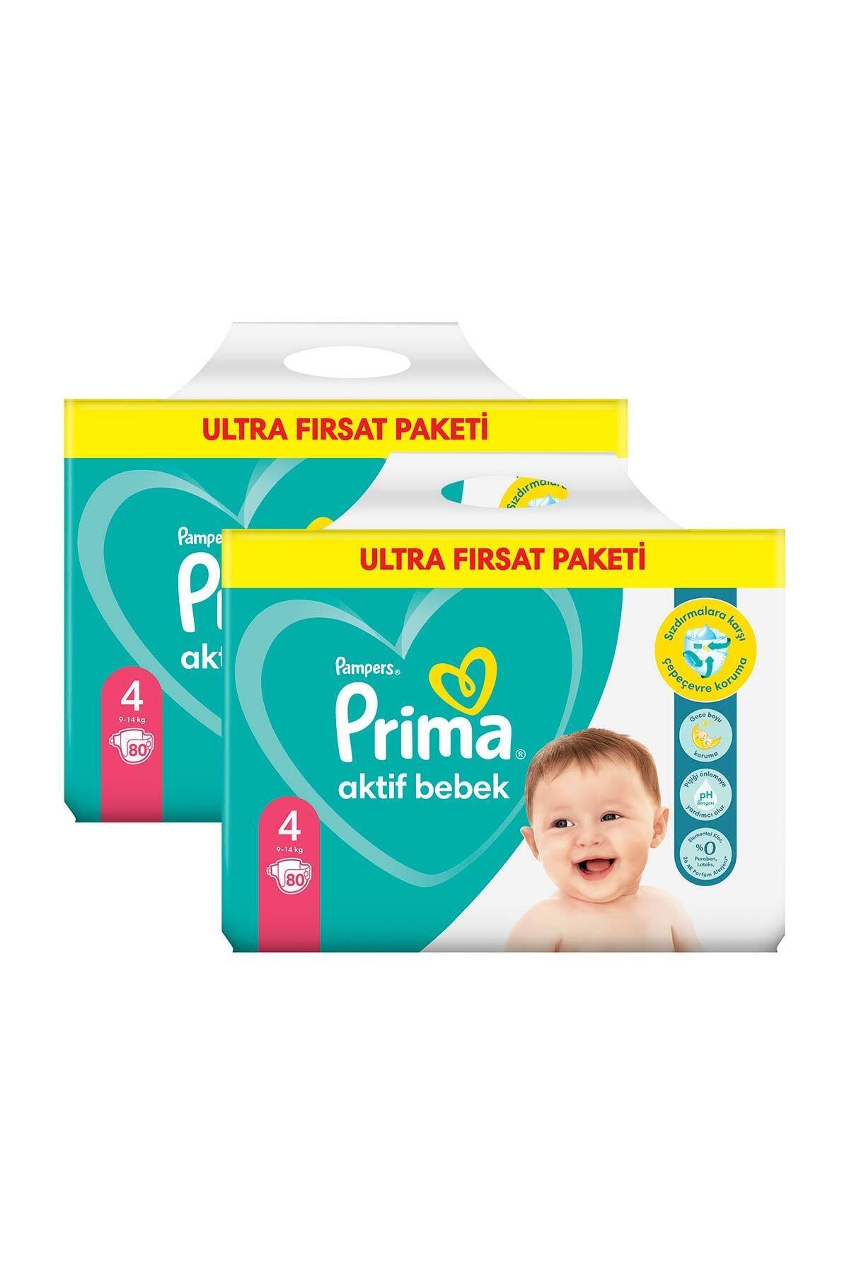 پوشک بچه کودک ACTIVE BABY SIZE 4 160 PIECES ULTRA OPPORTUNITY PACKAGE X2 80X2 اورجینال Prima