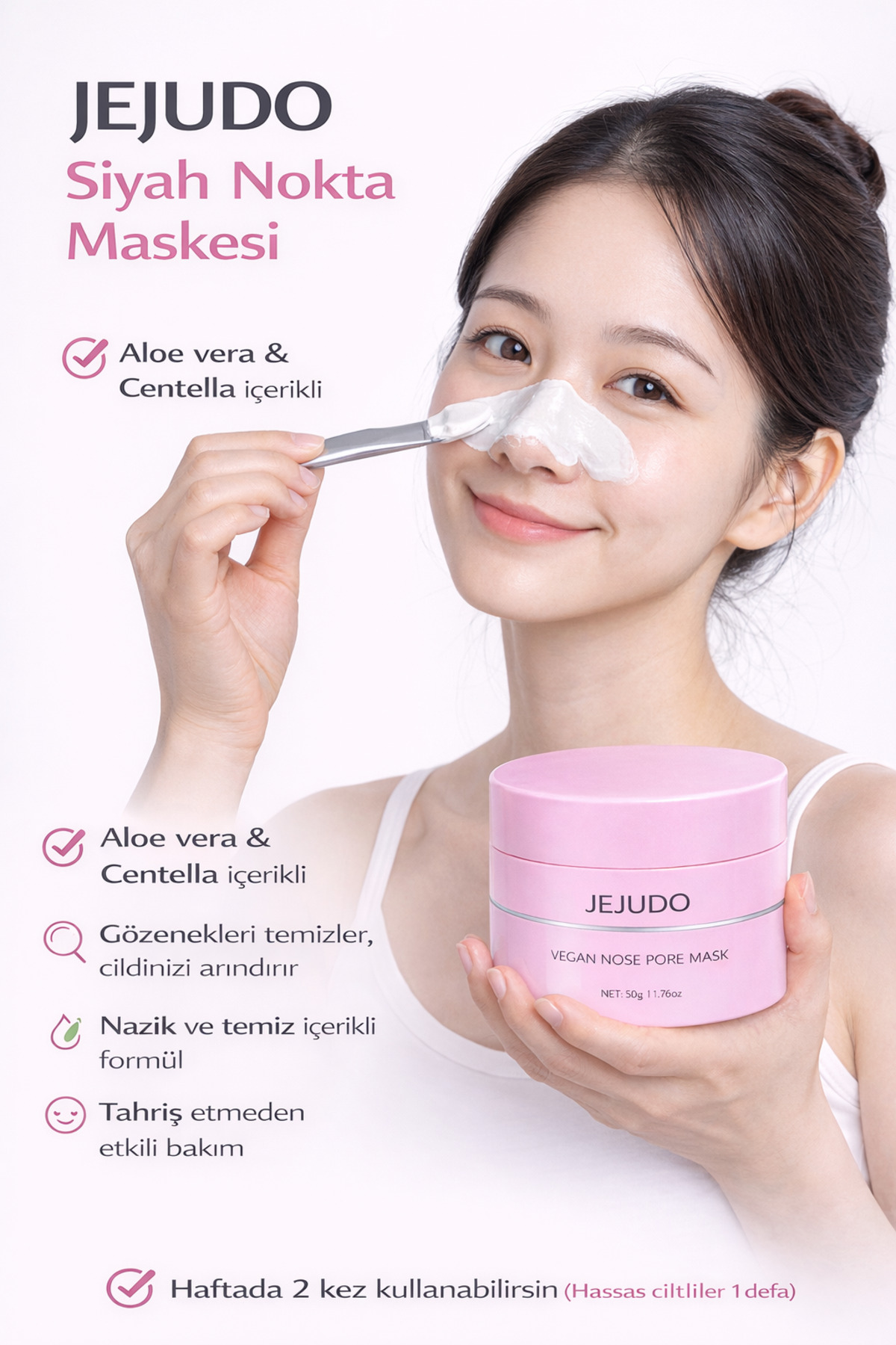 ماسک پاکسازی بینی و بند بینی 60 عددی با فرمولاسیون ویژه JEJUDO